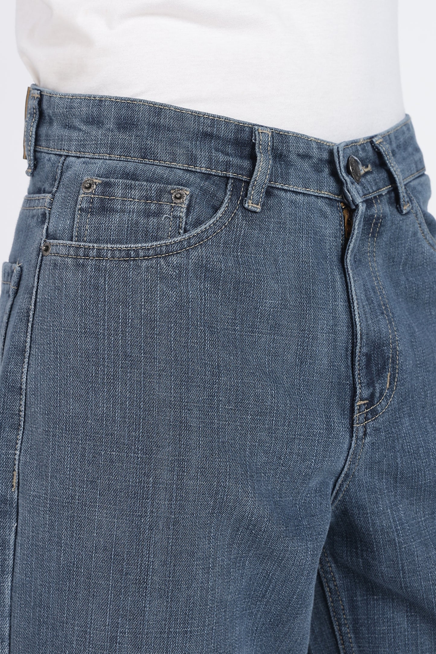 Mid Blue Loose Fit Denim Jeans