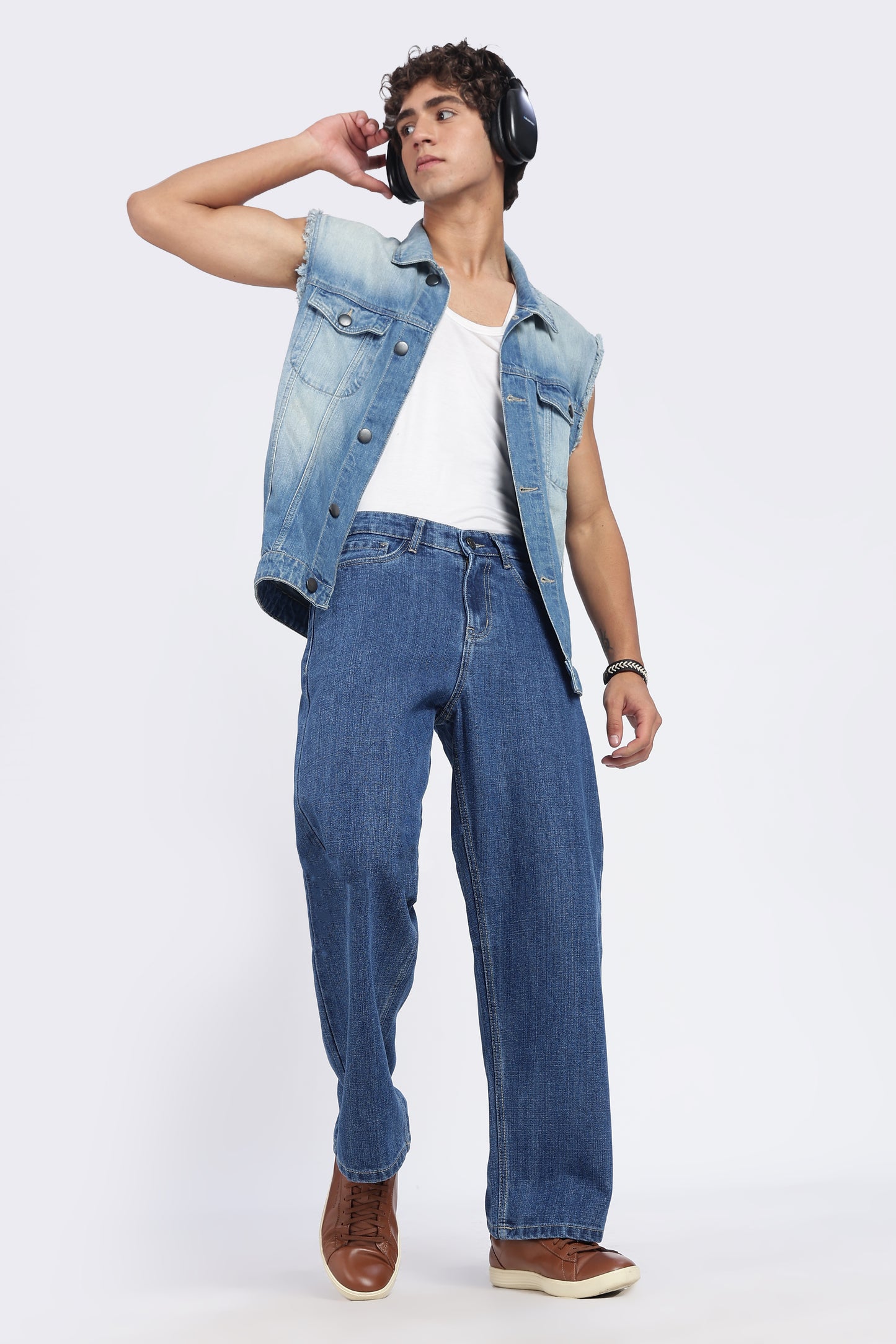 Dark Blue Loose Fit Denim Jeans