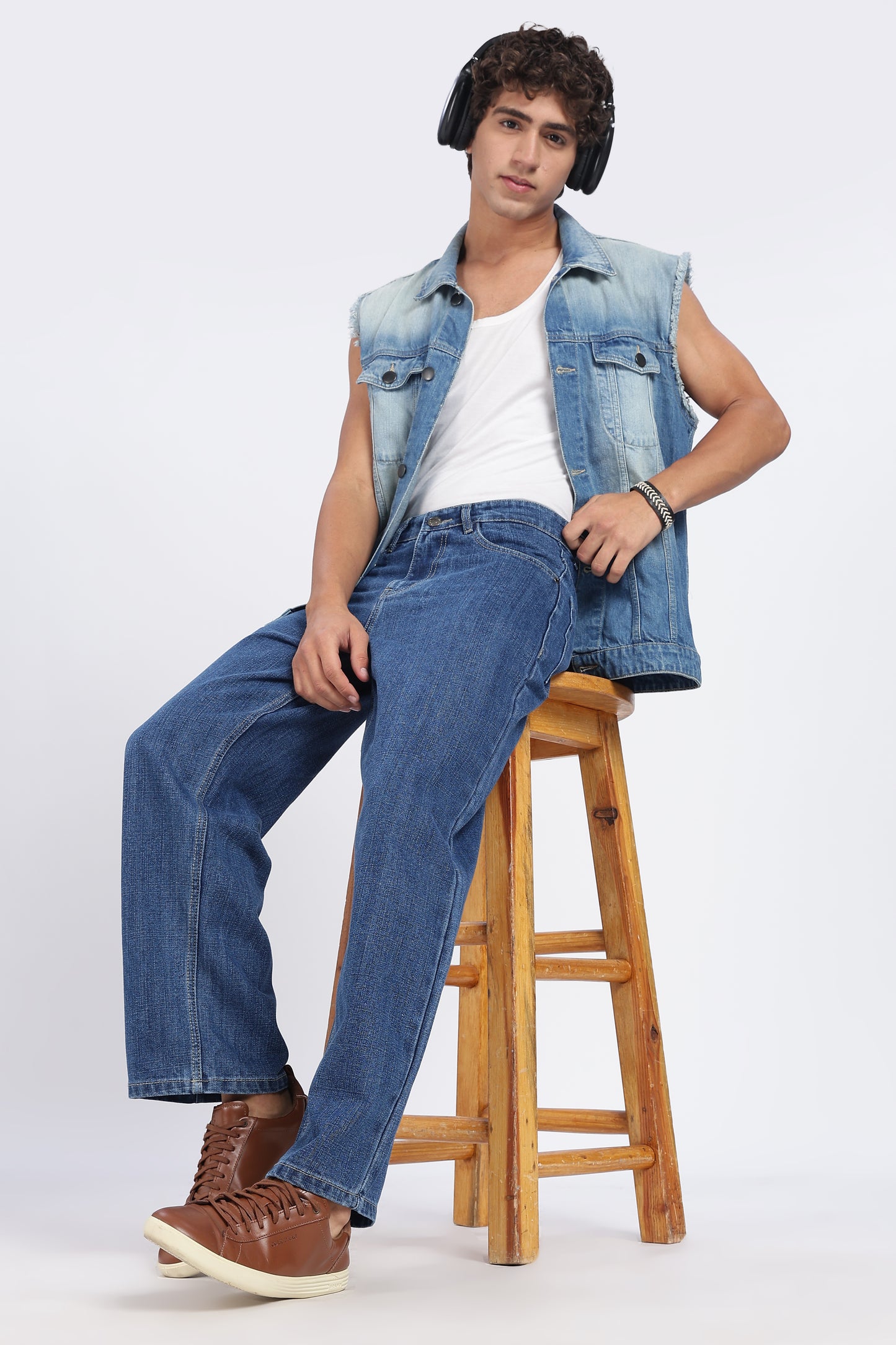 Dark Blue Loose Fit Denim Jeans