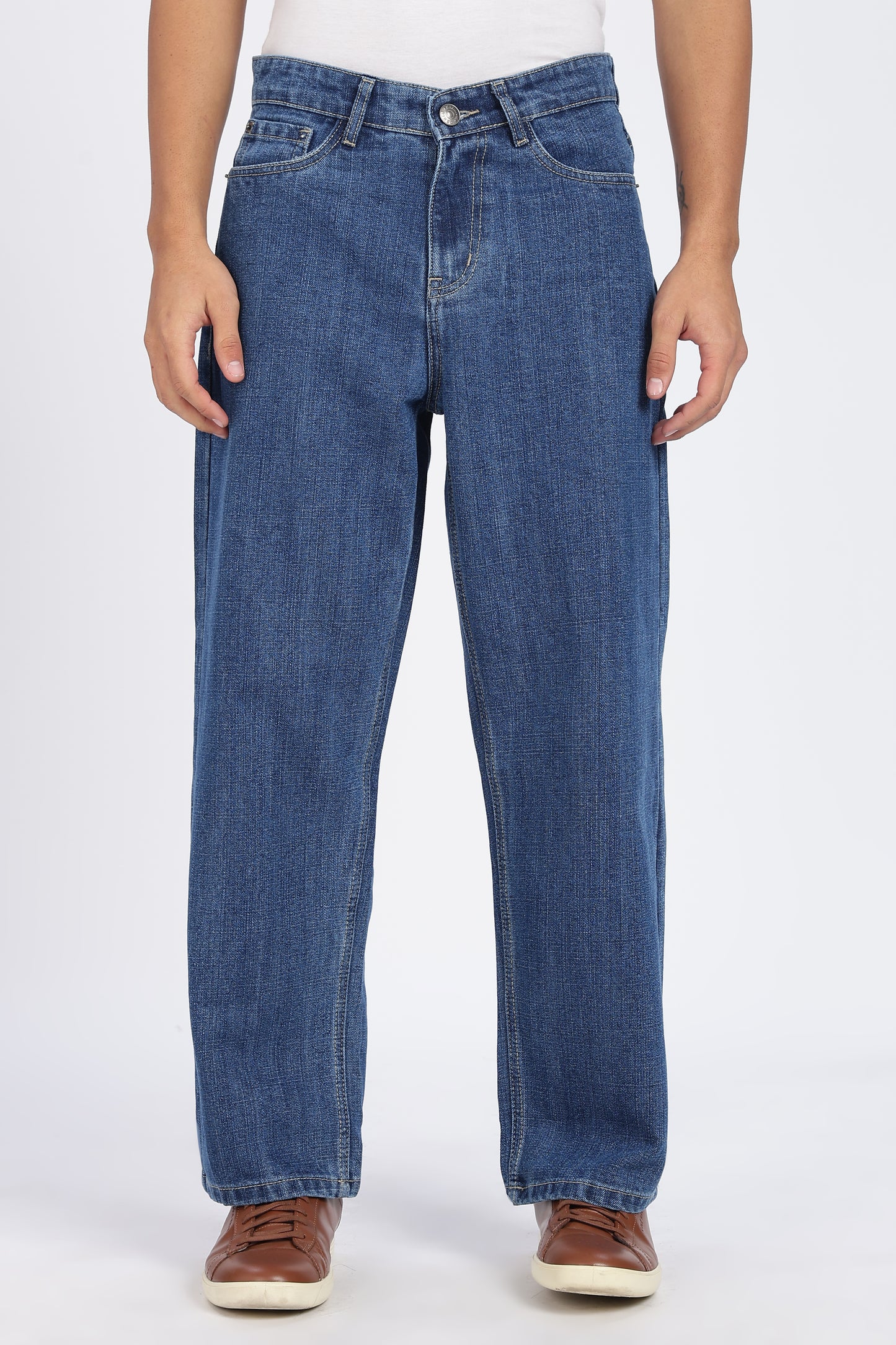 Dark Blue Loose Fit Denim Jeans