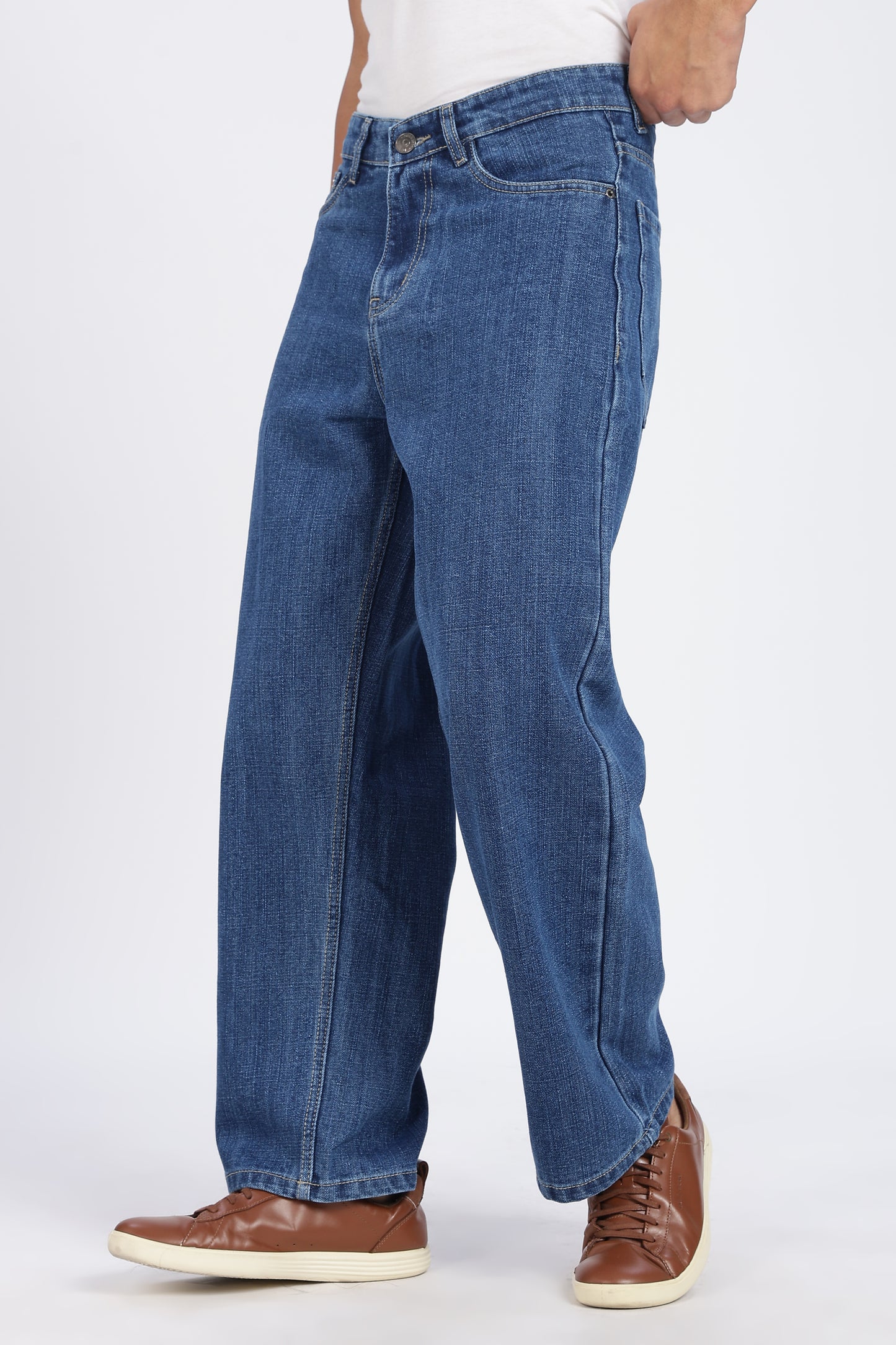 Dark Blue Loose Fit Denim Jeans
