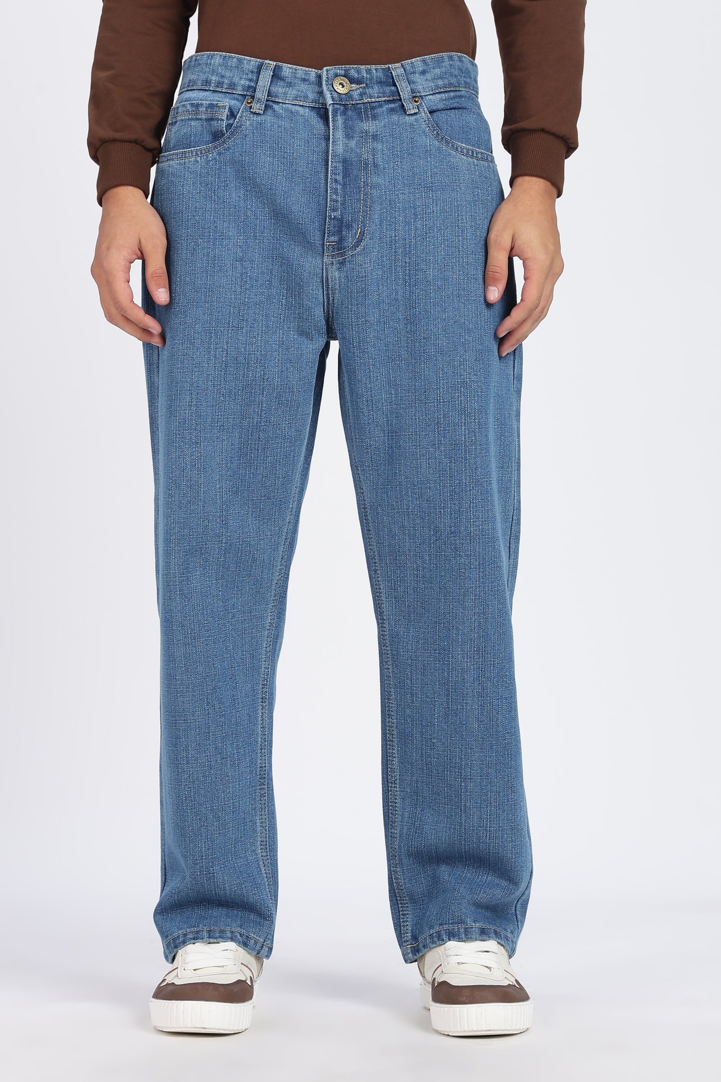 Mid Blue Straight Fit Denim Jeans