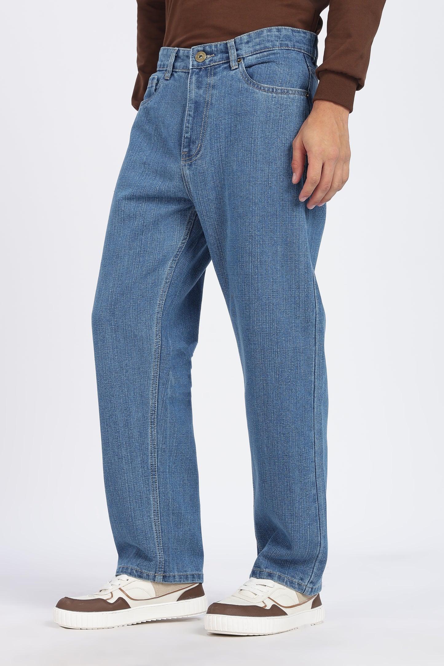Mid Blue Straight Fit Denim Jeans