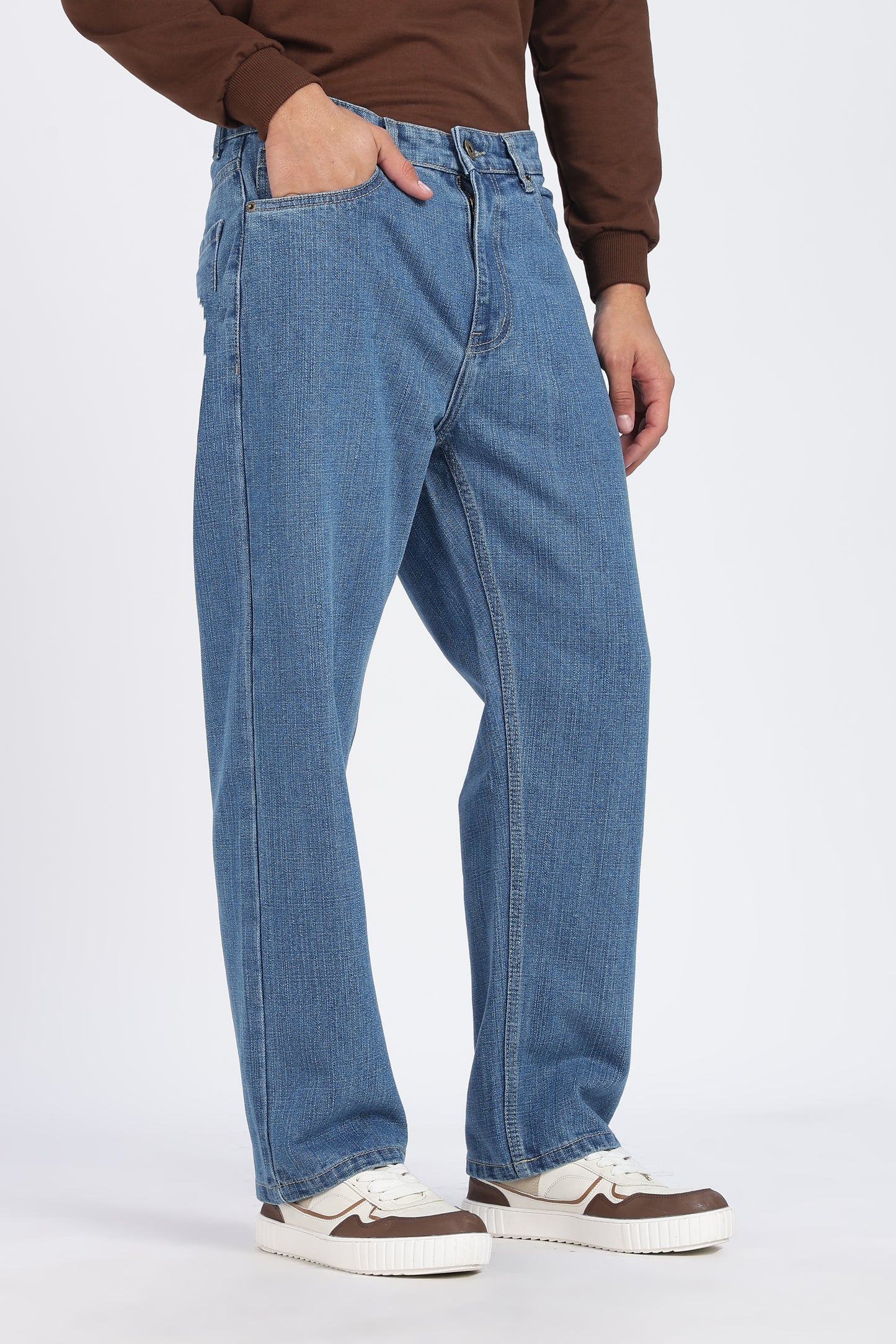 Mid Blue Straight Fit Denim Jeans