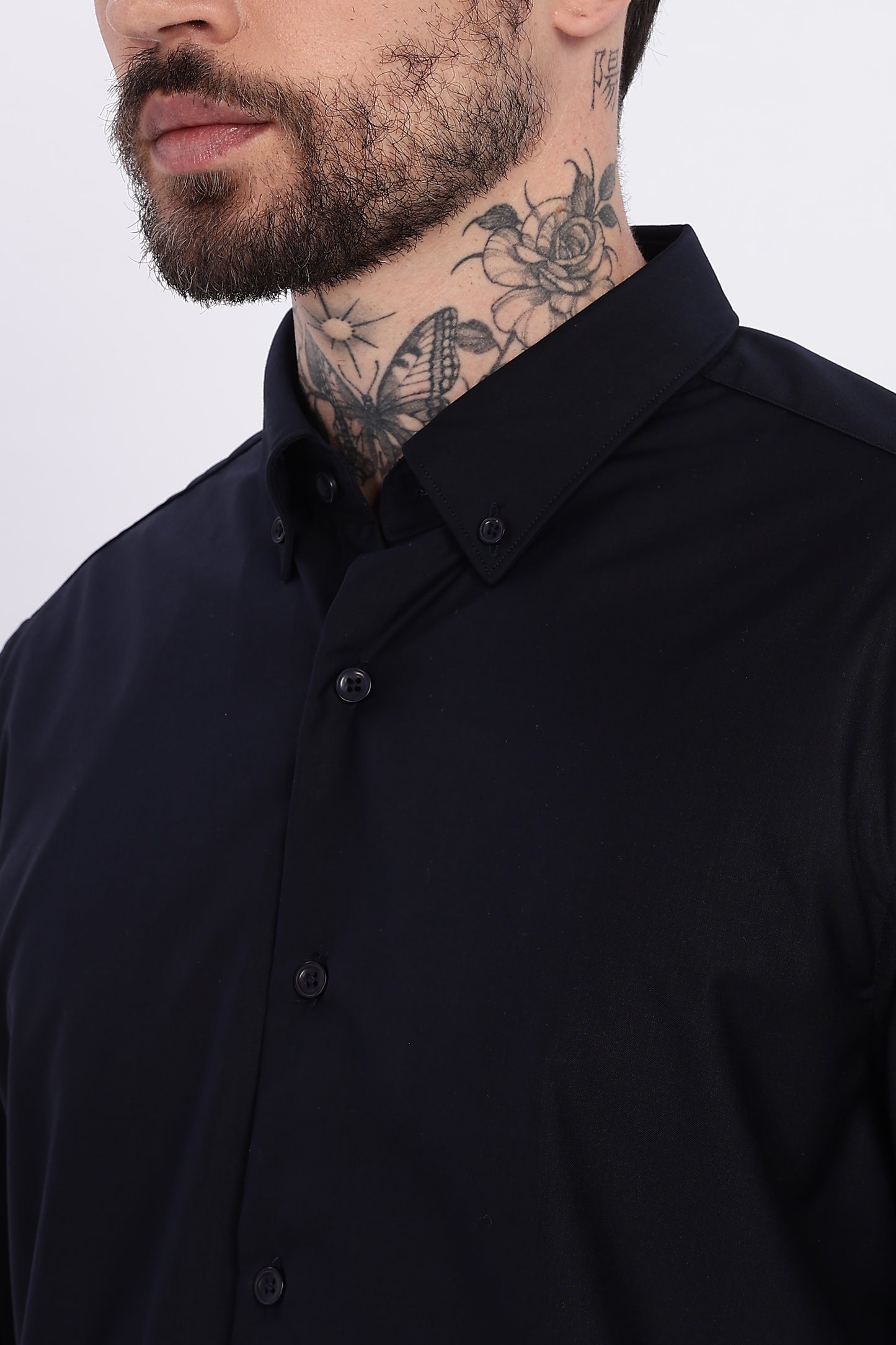 Jet Black Regular Fit Melange Shirt