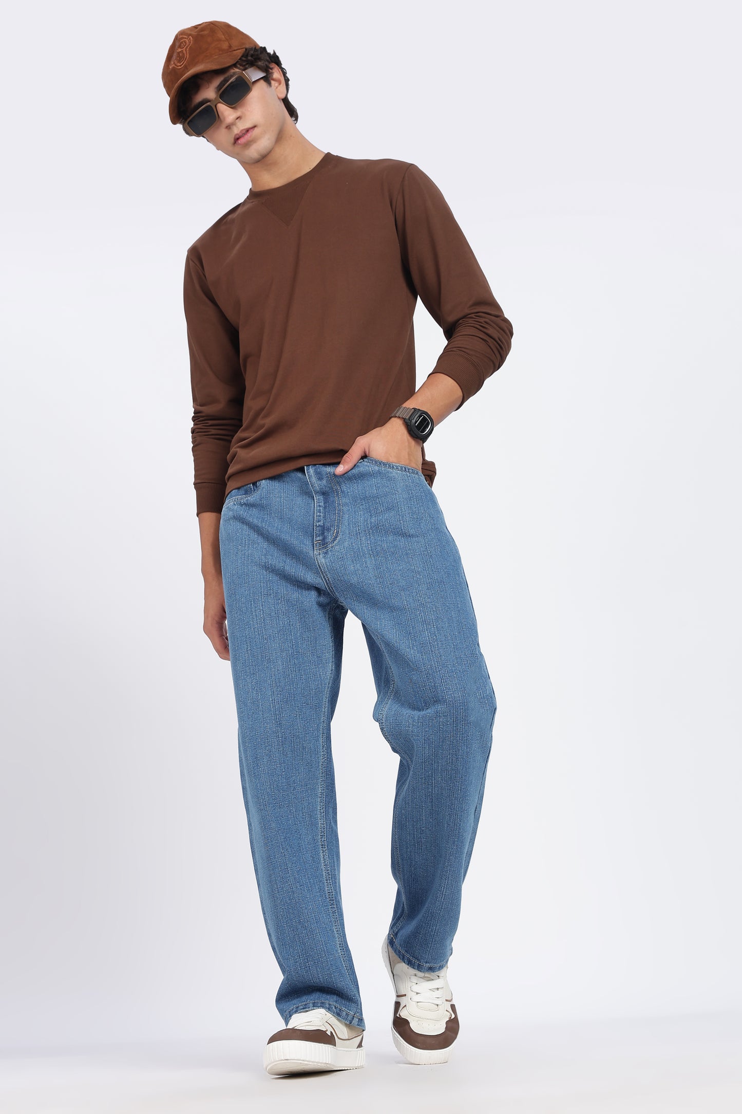 Mid Blue Straight Fit Denim Jeans