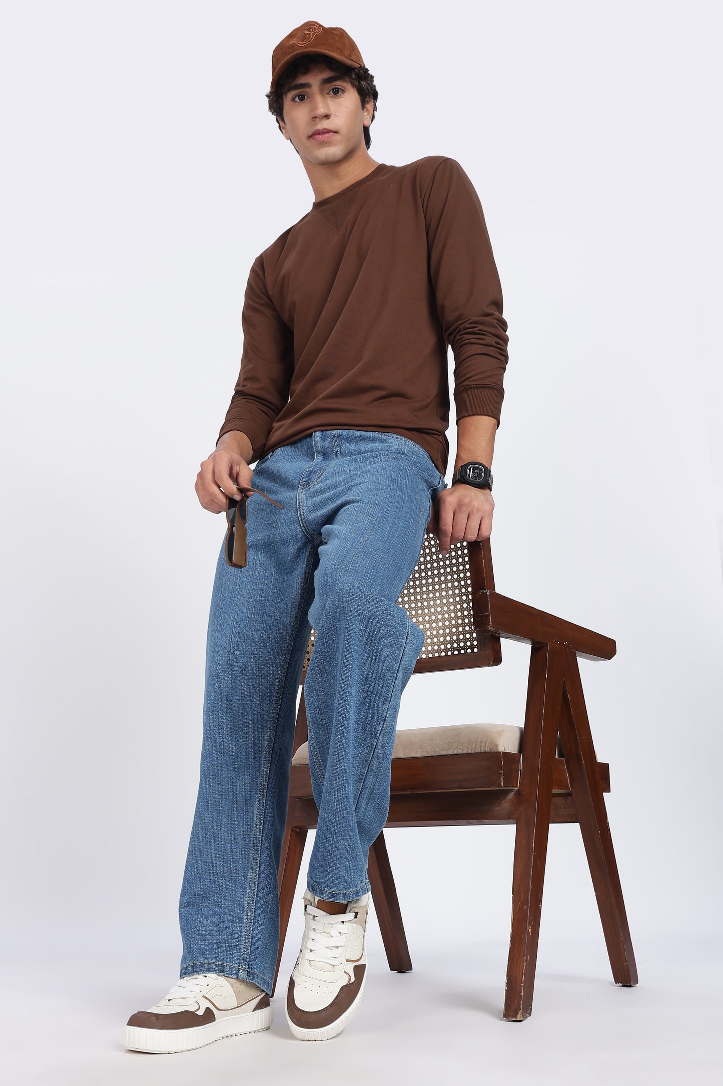 Mid Blue Straight Fit Denim Jeans