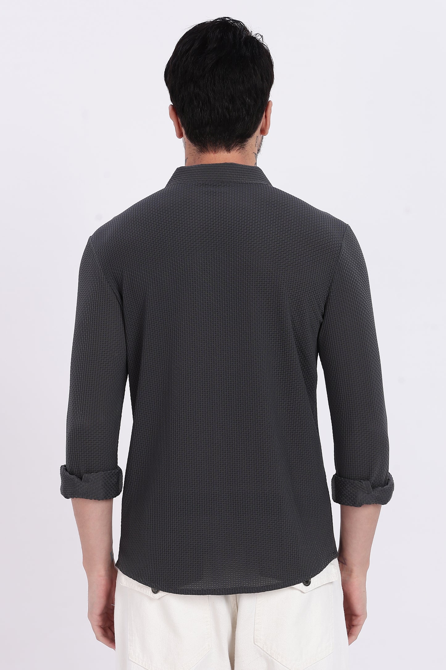 Charcoal Stitchless Imported Fabric Regular Fit Shirt