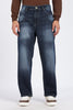Dark Blue Mid-Wash Denim Jeans – Straight Fit