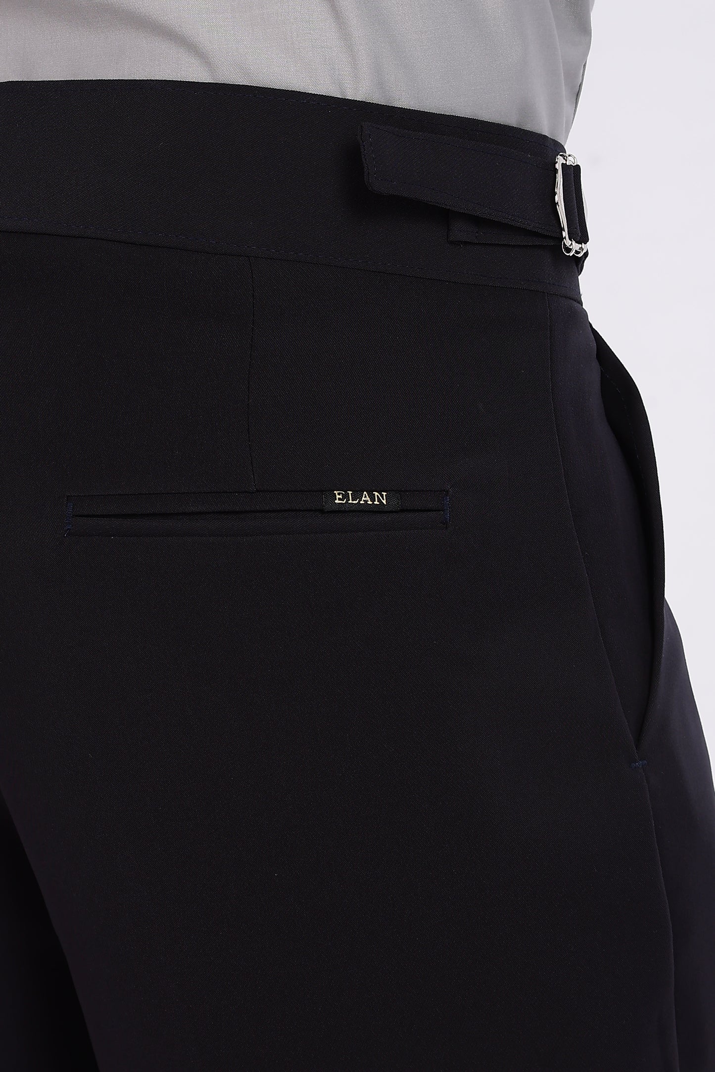 Regular Fit Carbon Black Armani Gurkha Pants