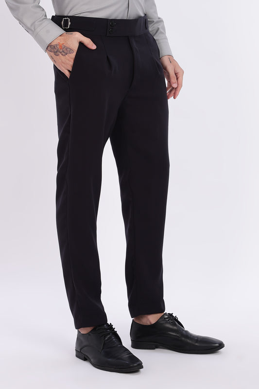 Regular Fit Carbon Black Armani Gurkha Pants