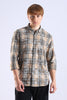 Regular Fit Torn Beige & Black Washed Check Shirt