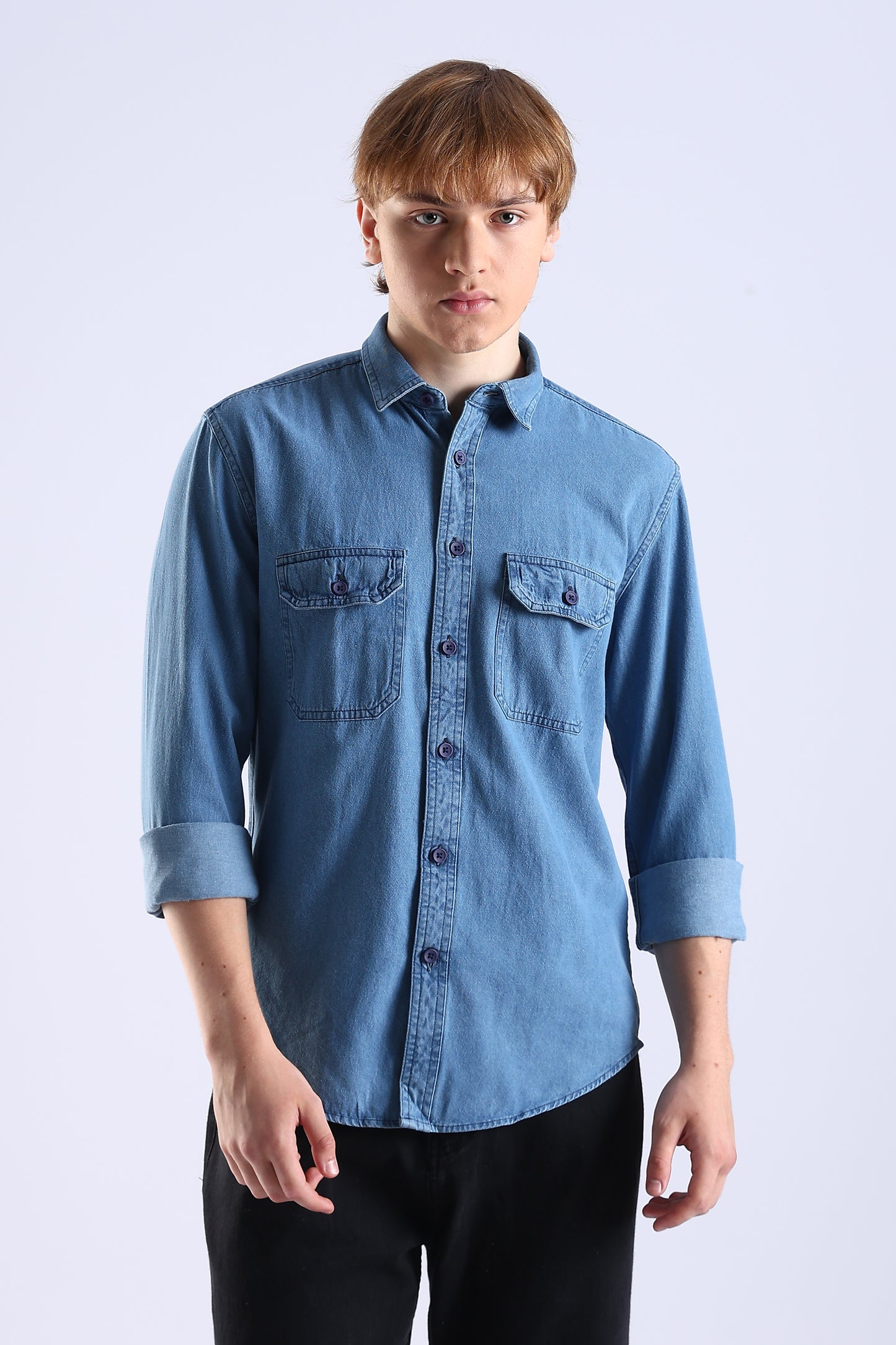 Regular Fit Light Blue Denim Shirt