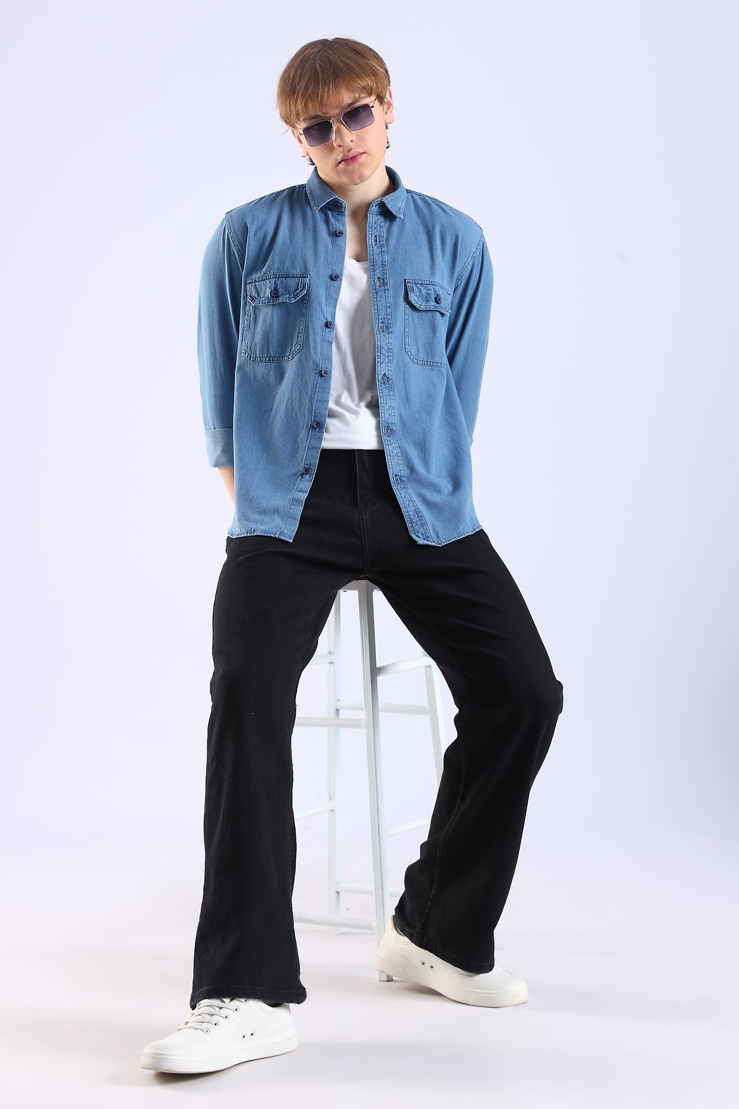Regular Fit Light Blue Denim Shirt