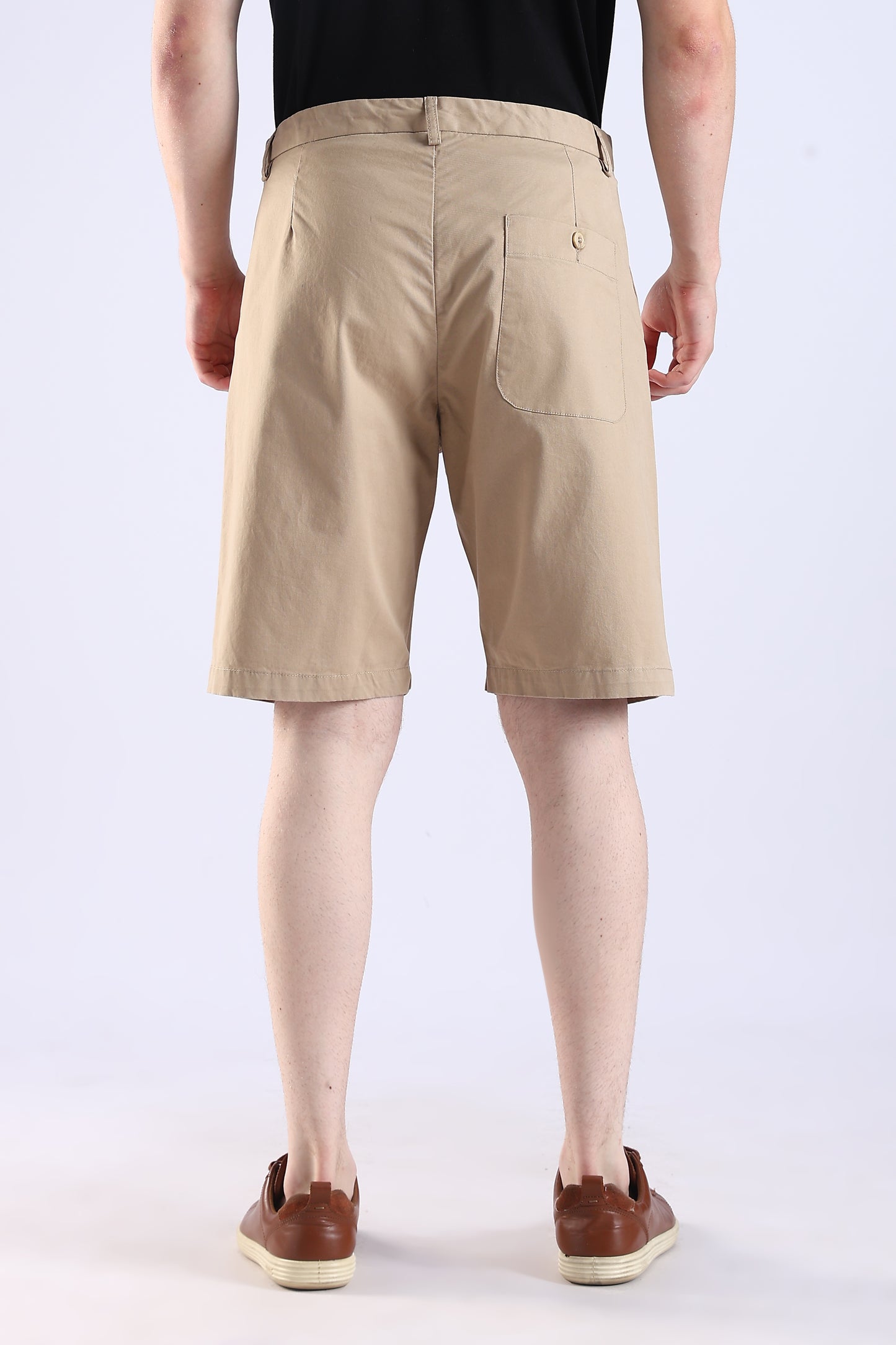 Slim Fit Cotton Beige Shorts