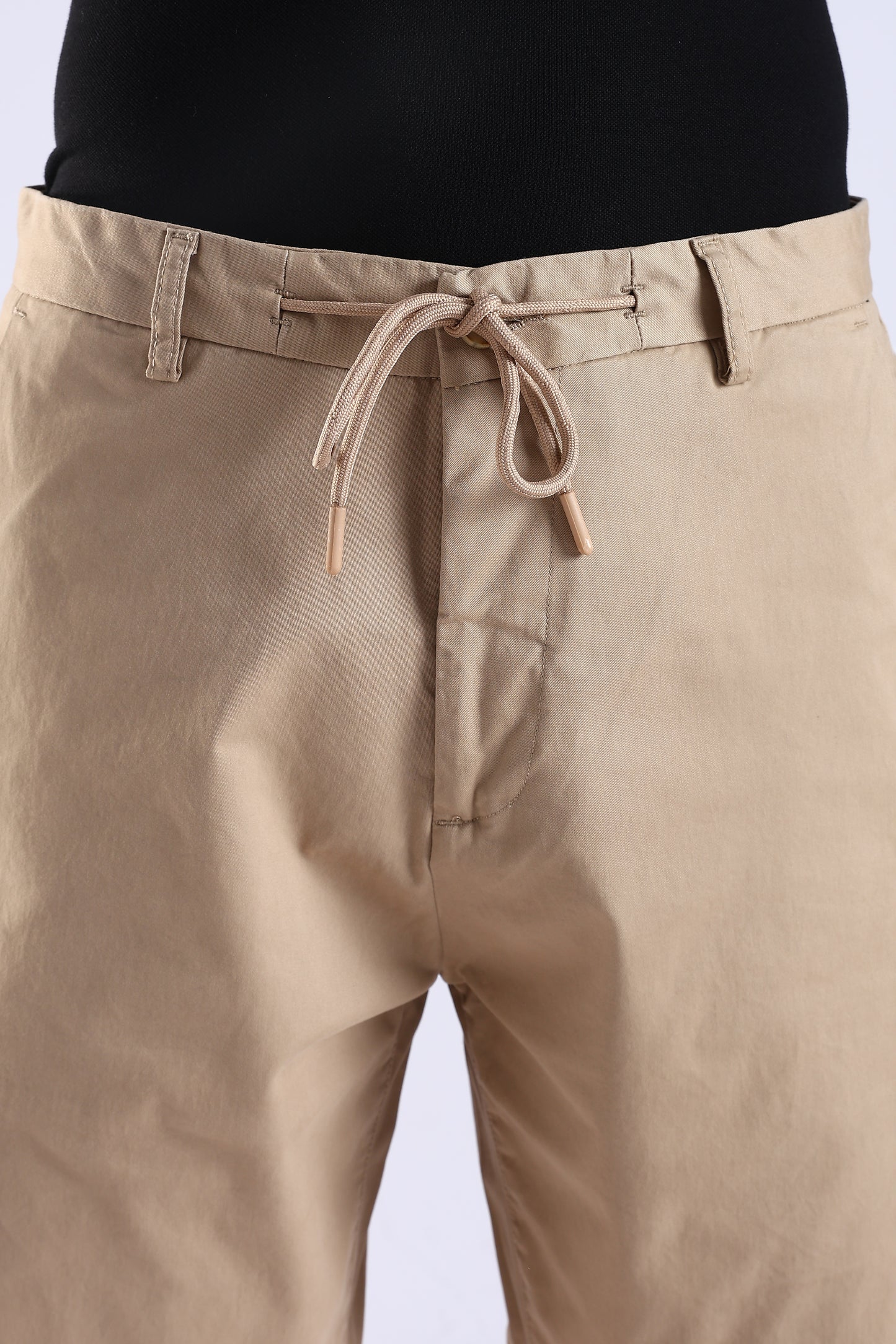 Slim Fit Cotton Beige Shorts