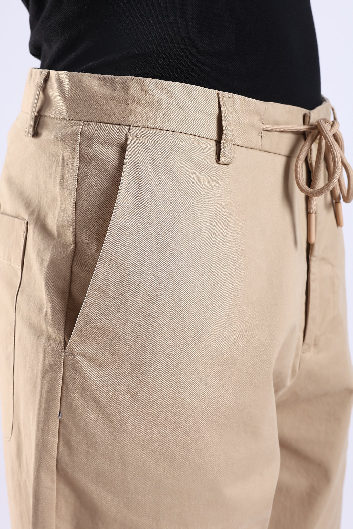 Slim Fit Cotton Beige Shorts