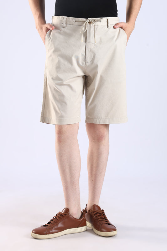 Slim Fit Cotton Light Beige Shorts