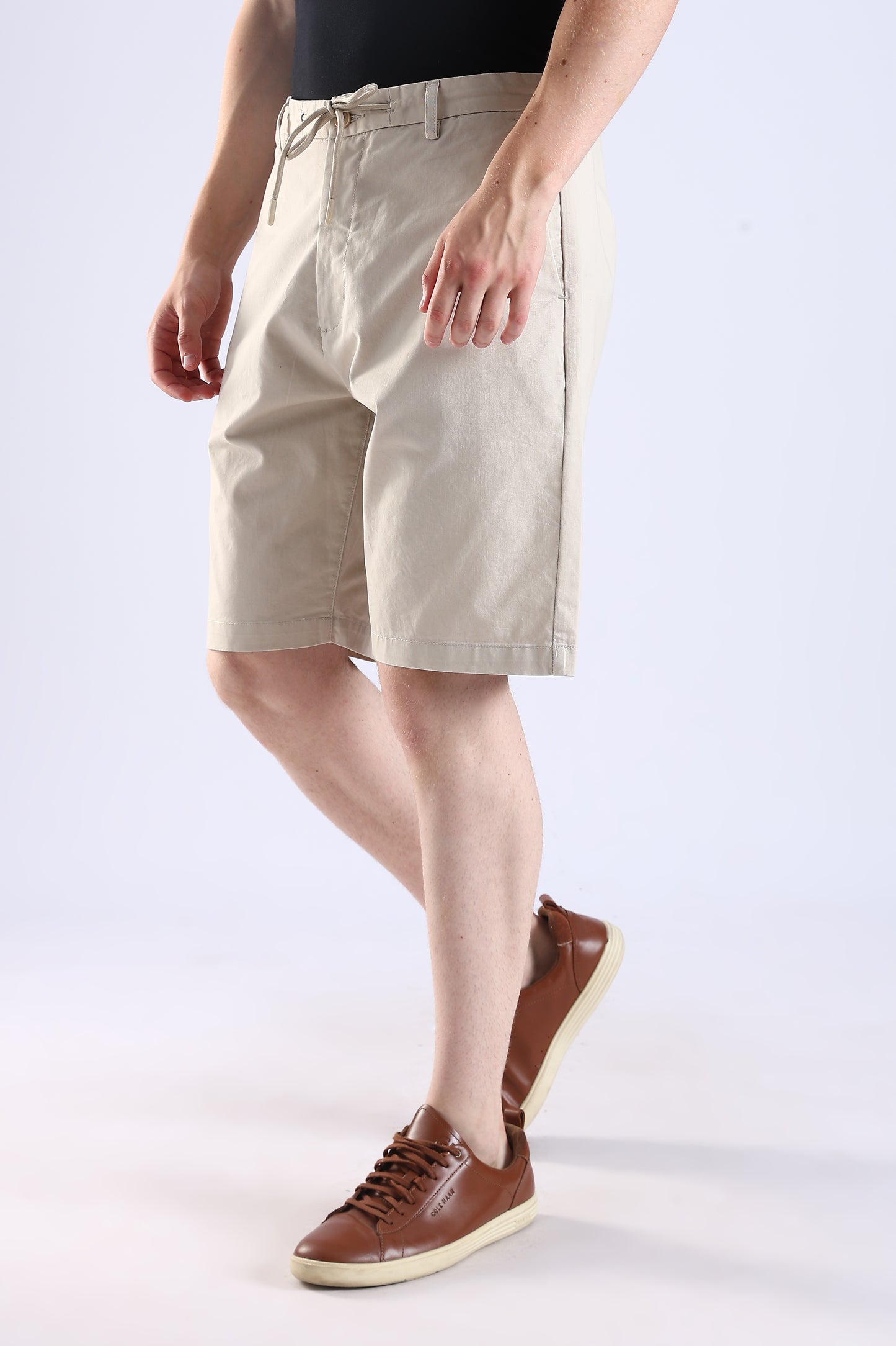 Slim Fit Cotton Light Beige Shorts