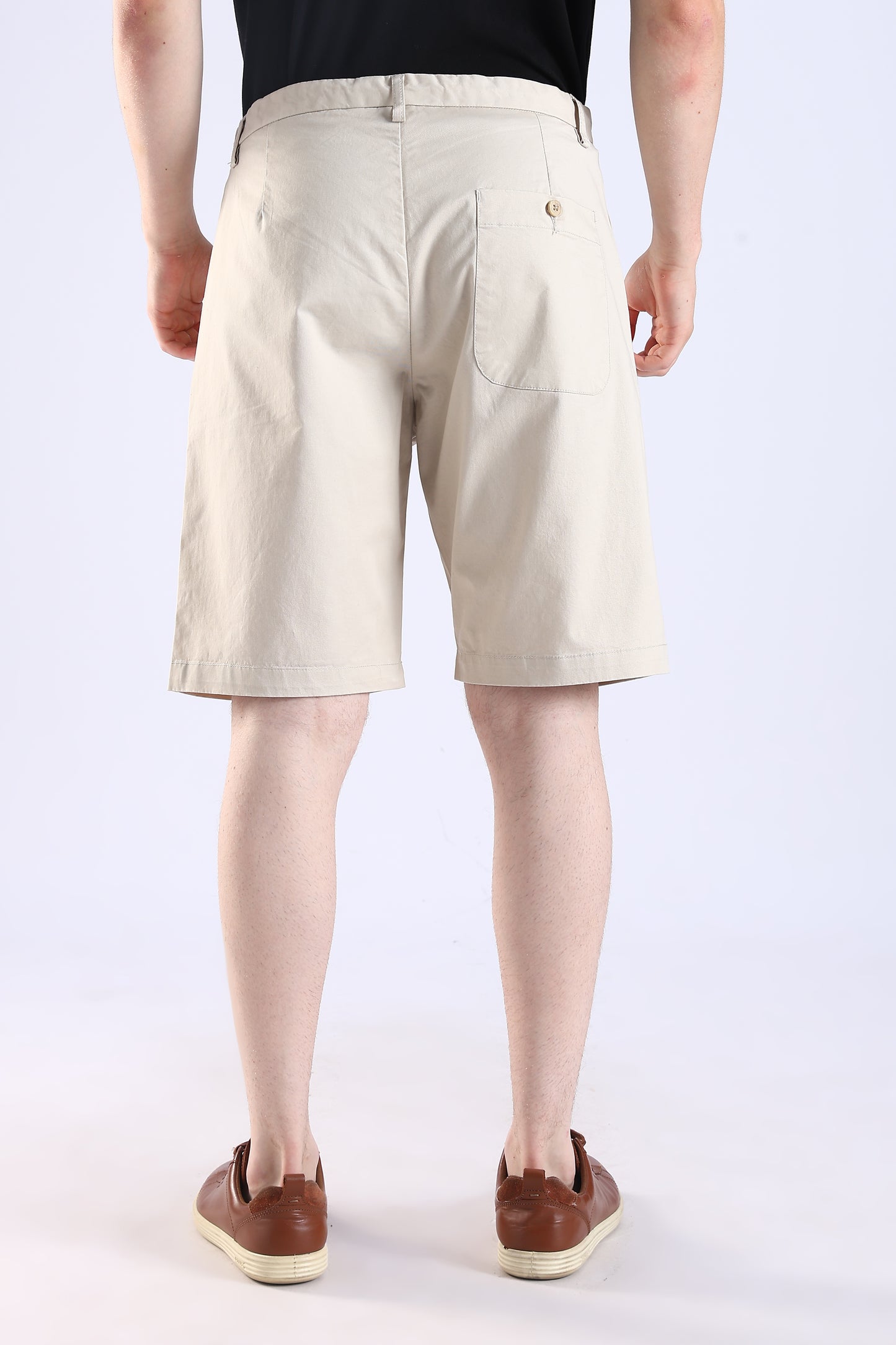Slim Fit Cotton Light Beige Shorts
