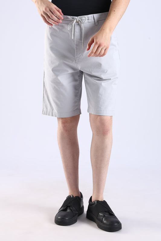 Slim Fit Cotton Light Grey Shorts