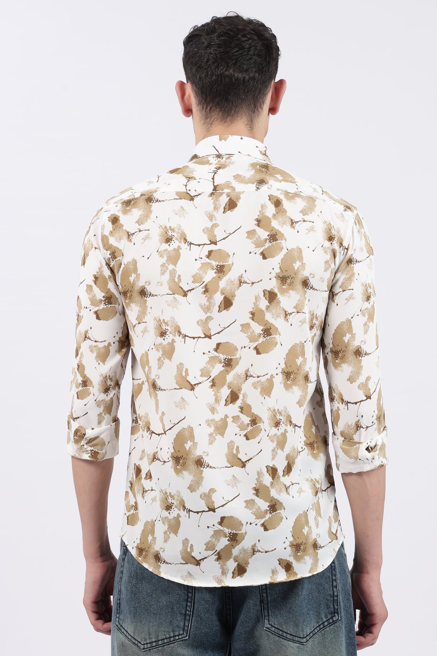 Ivory Botanical Brush Print Shirt