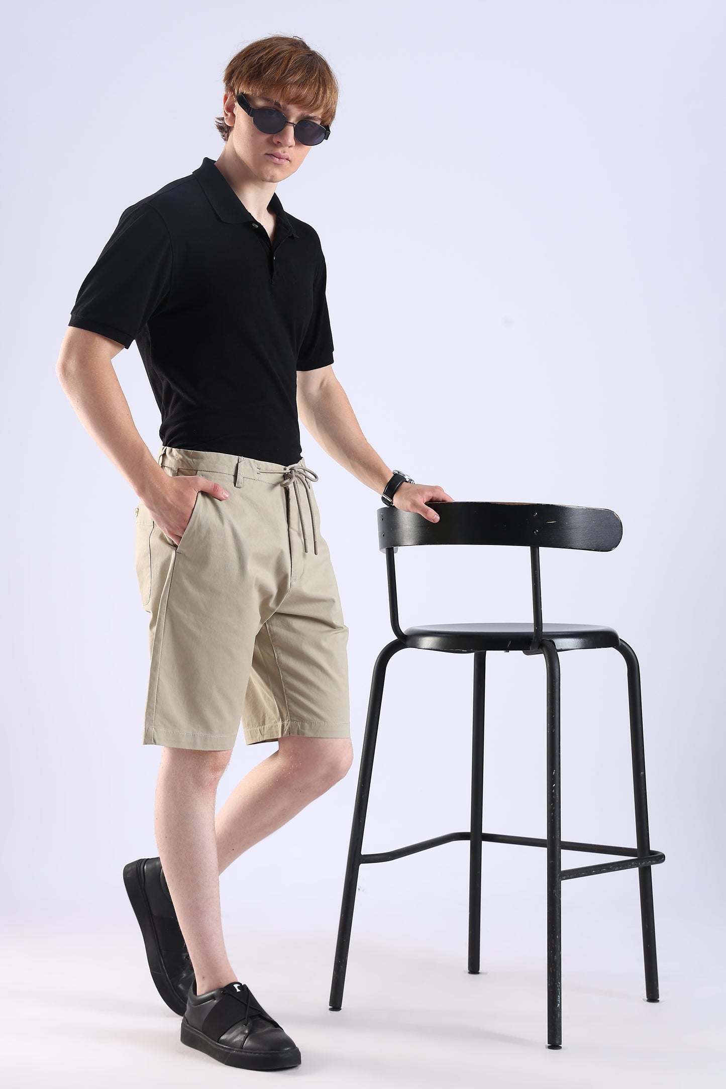 Slim Fit Khaki Rfd Cotton Shorts