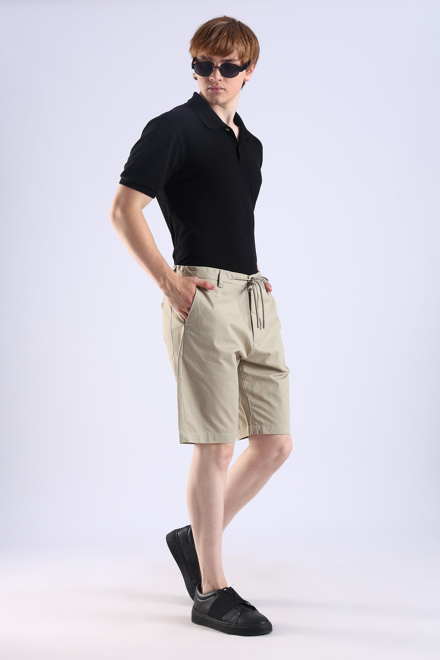 Slim Fit Khaki Rfd Cotton Shorts