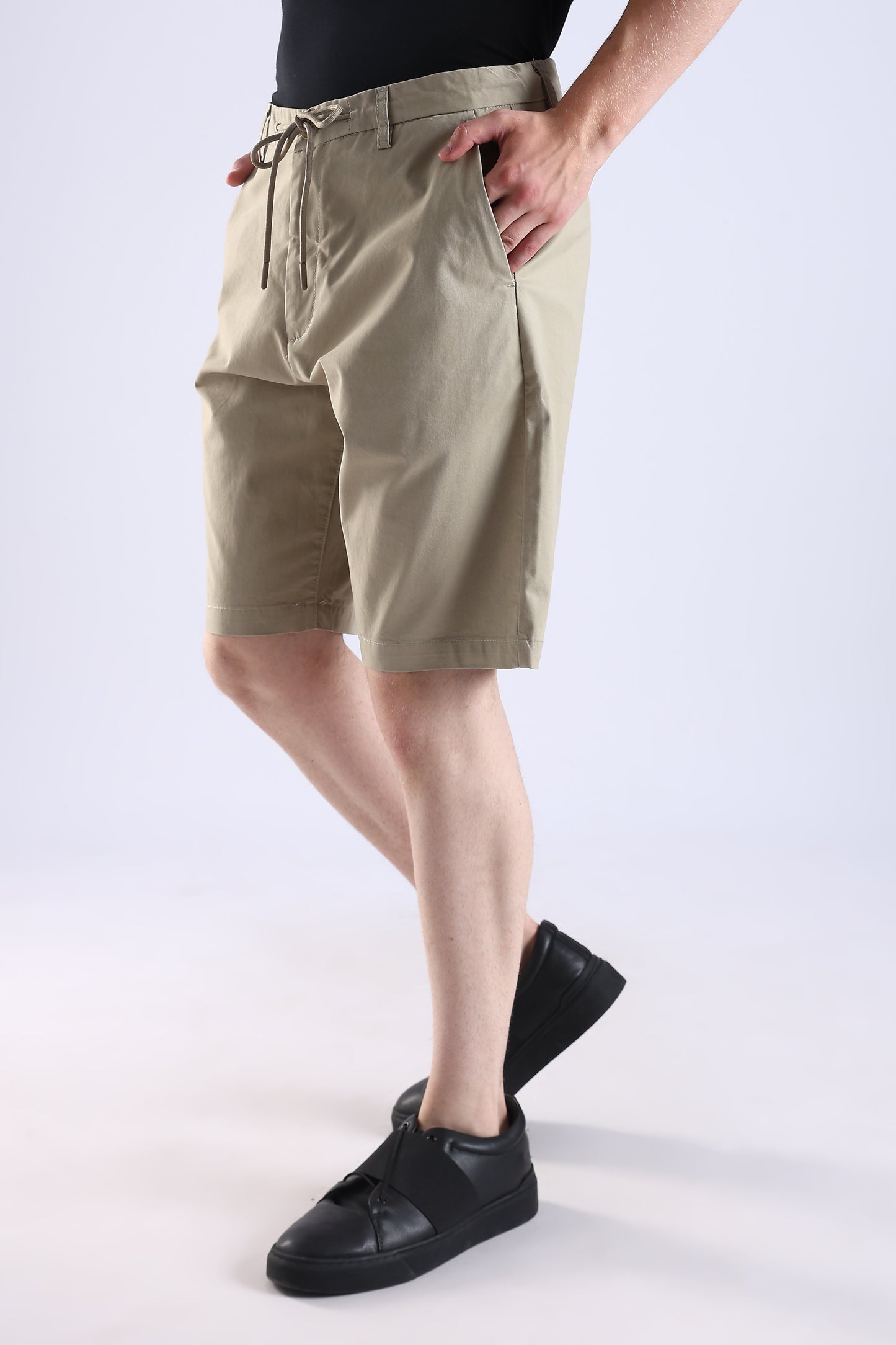 Slim Fit Khaki Rfd Cotton Shorts