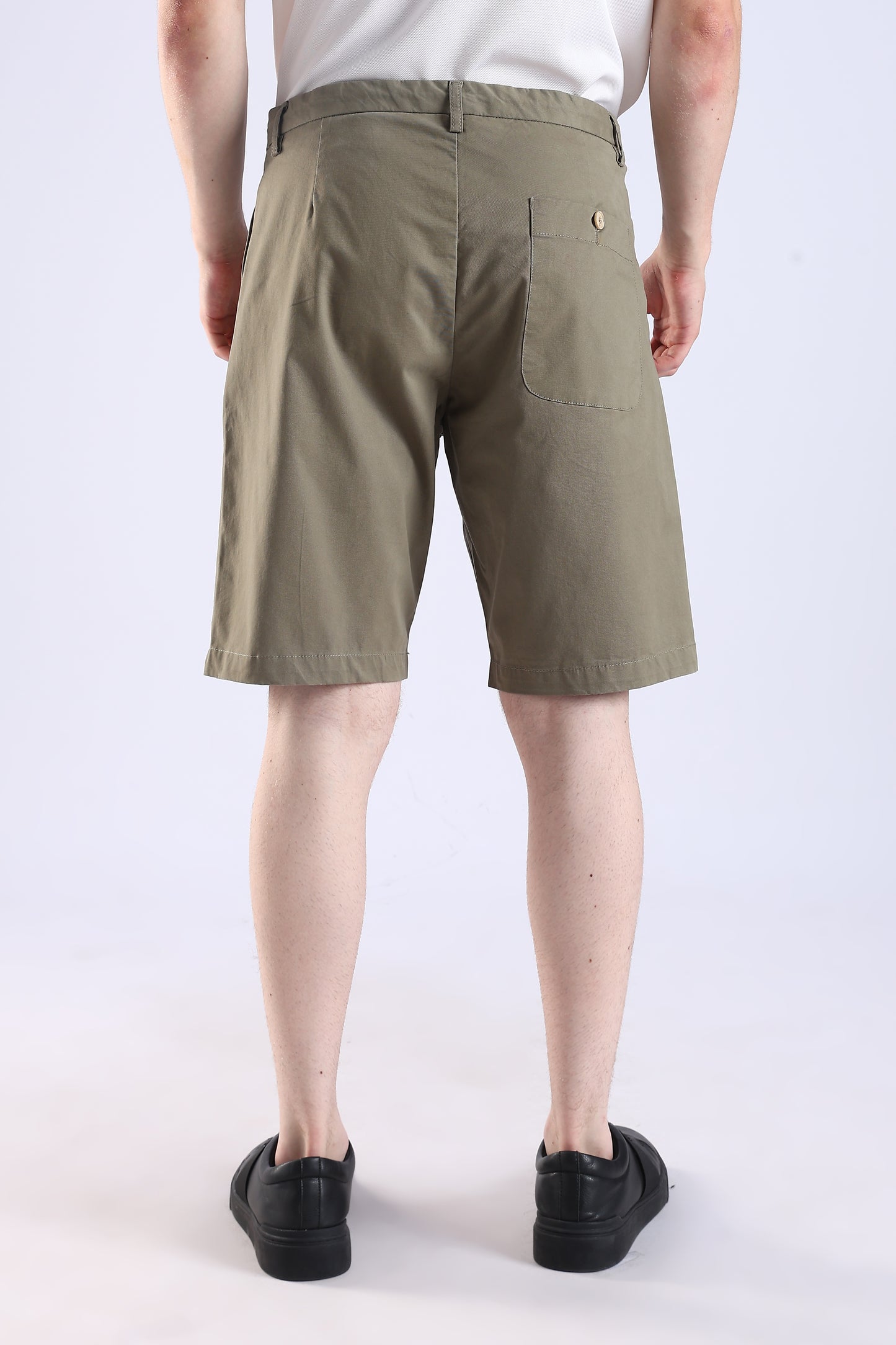 Slim Fit Rfd Cotton Olive Green Shorts