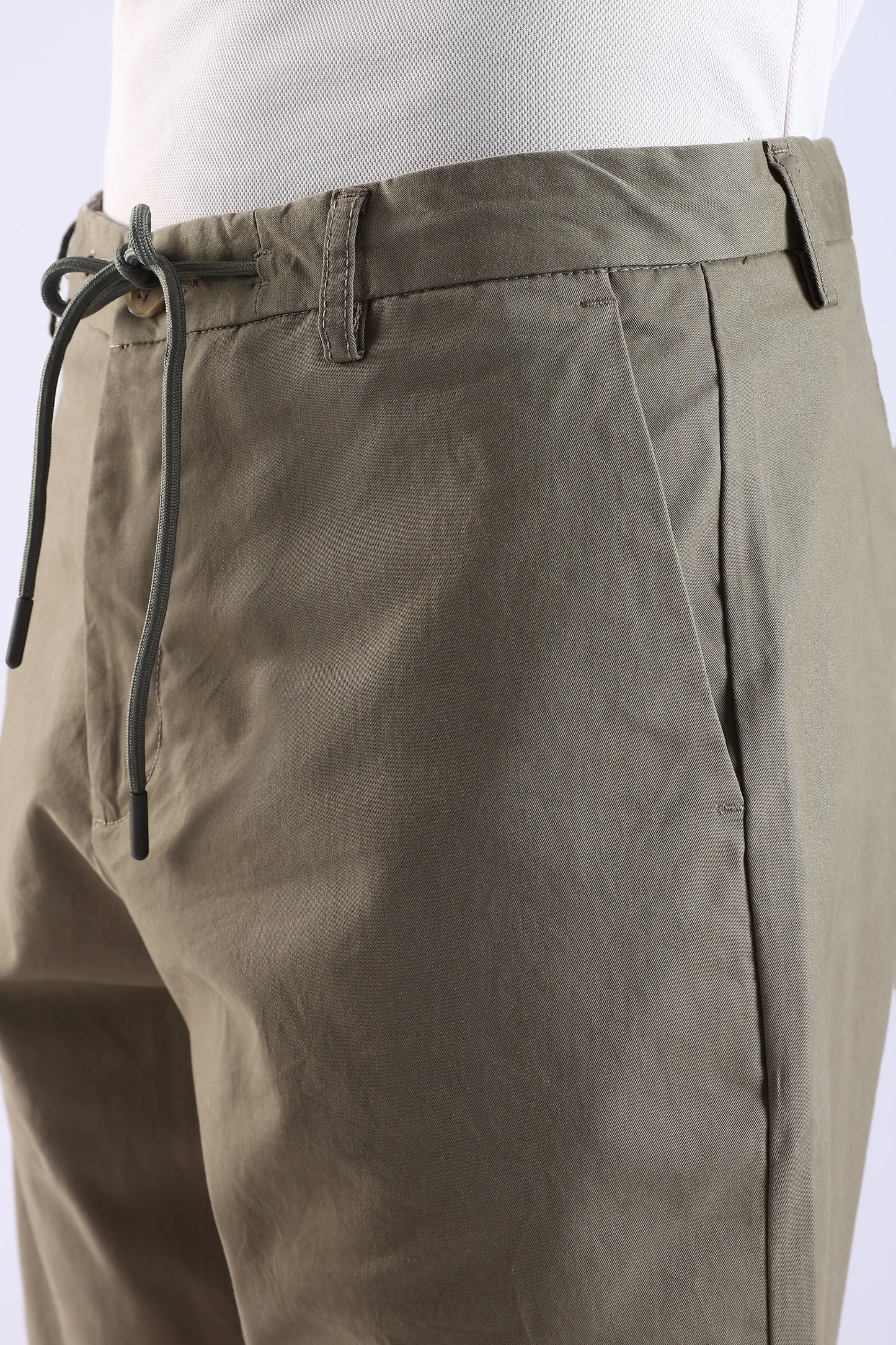 Slim Fit Rfd Cotton Olive Green Shorts