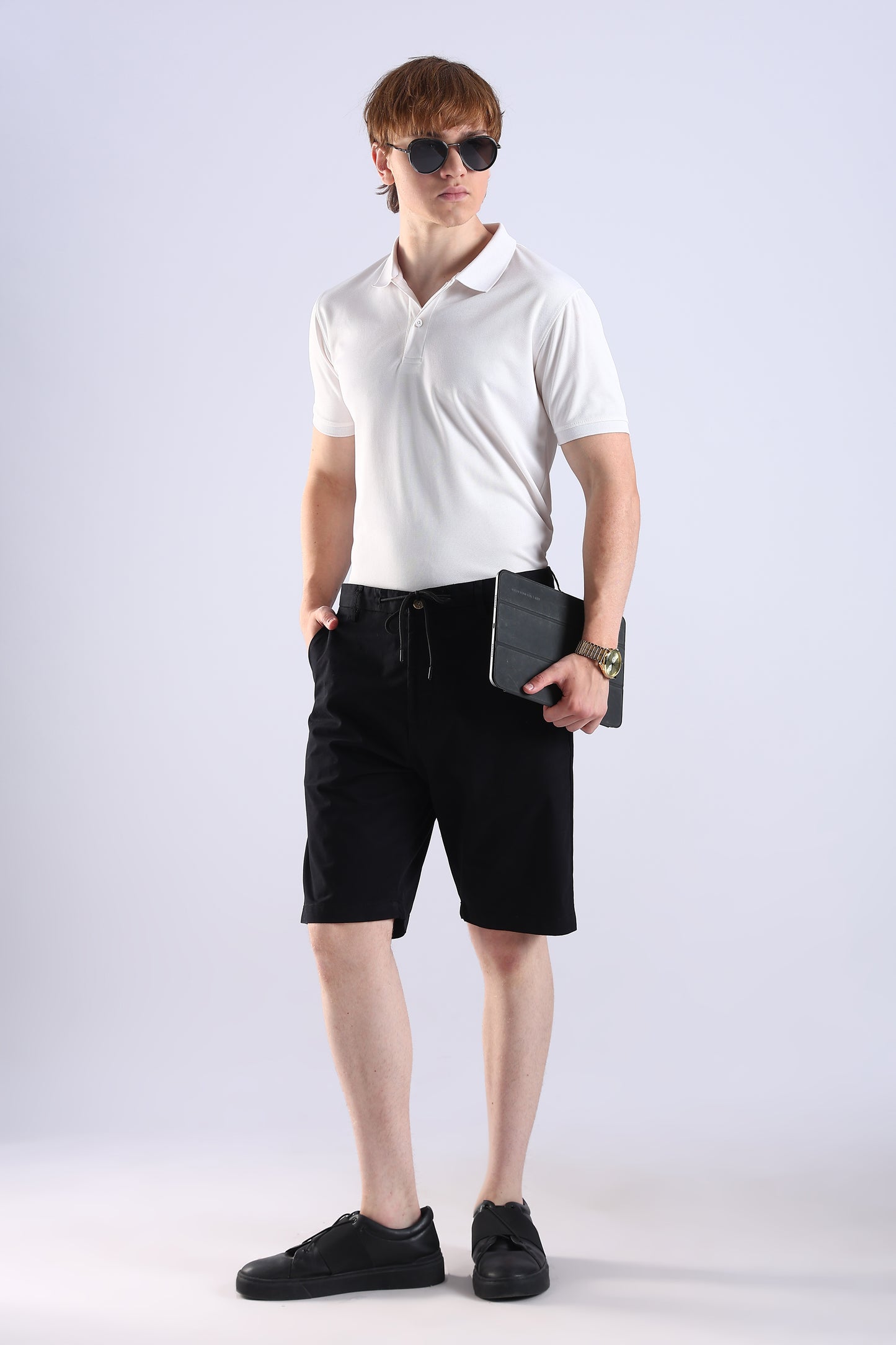 Slim Fit Black RFD Cotton Shorts