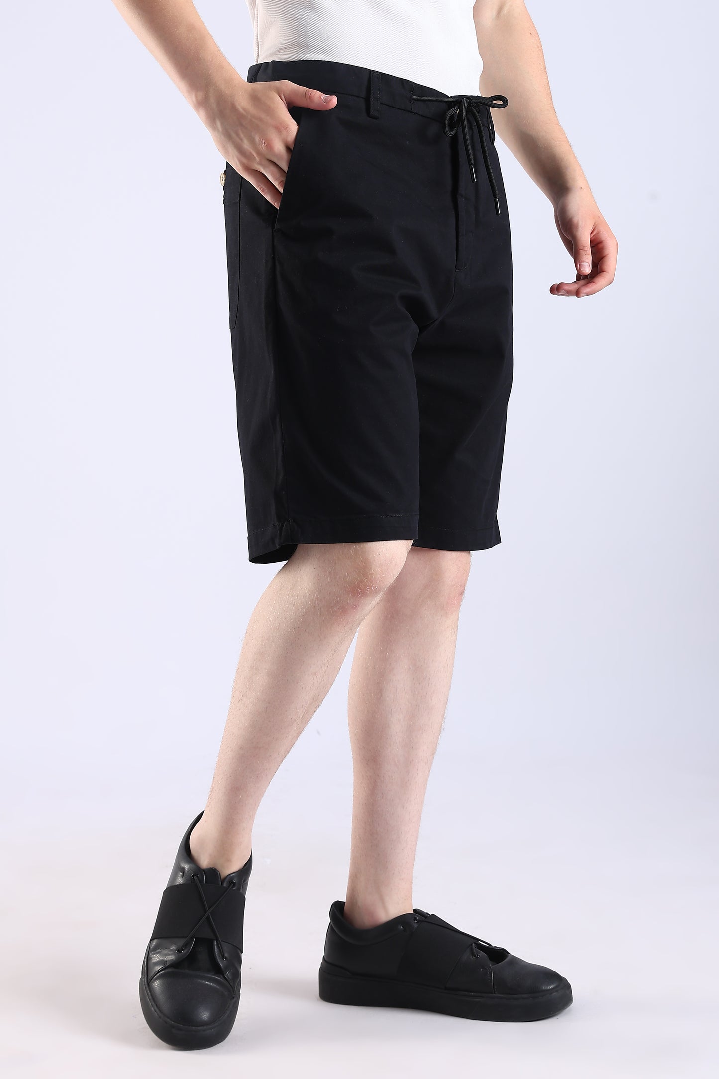 Slim Fit Black RFD Cotton Shorts