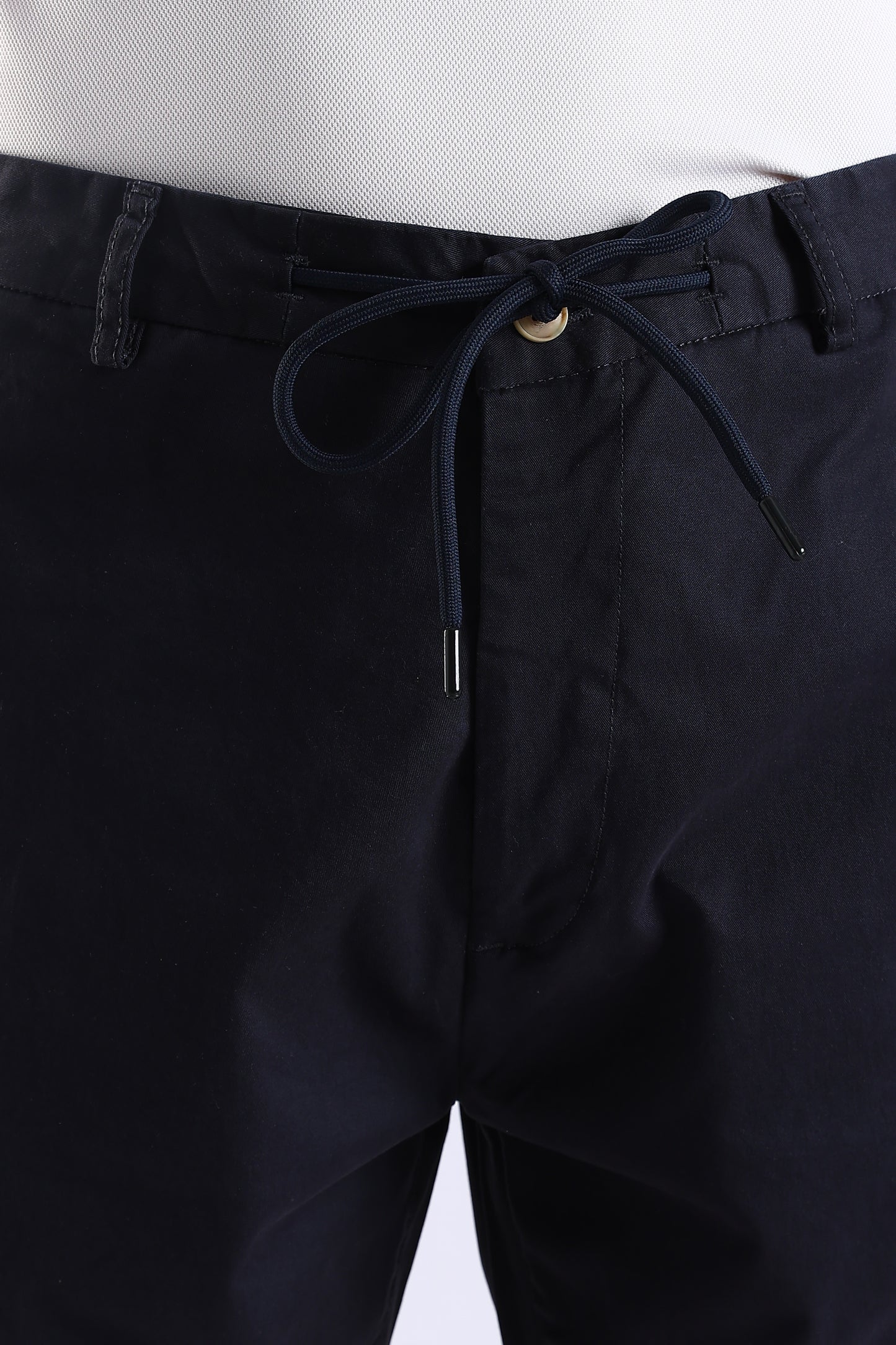Slim Fit Navy Blue Rfd Cotton Shorts