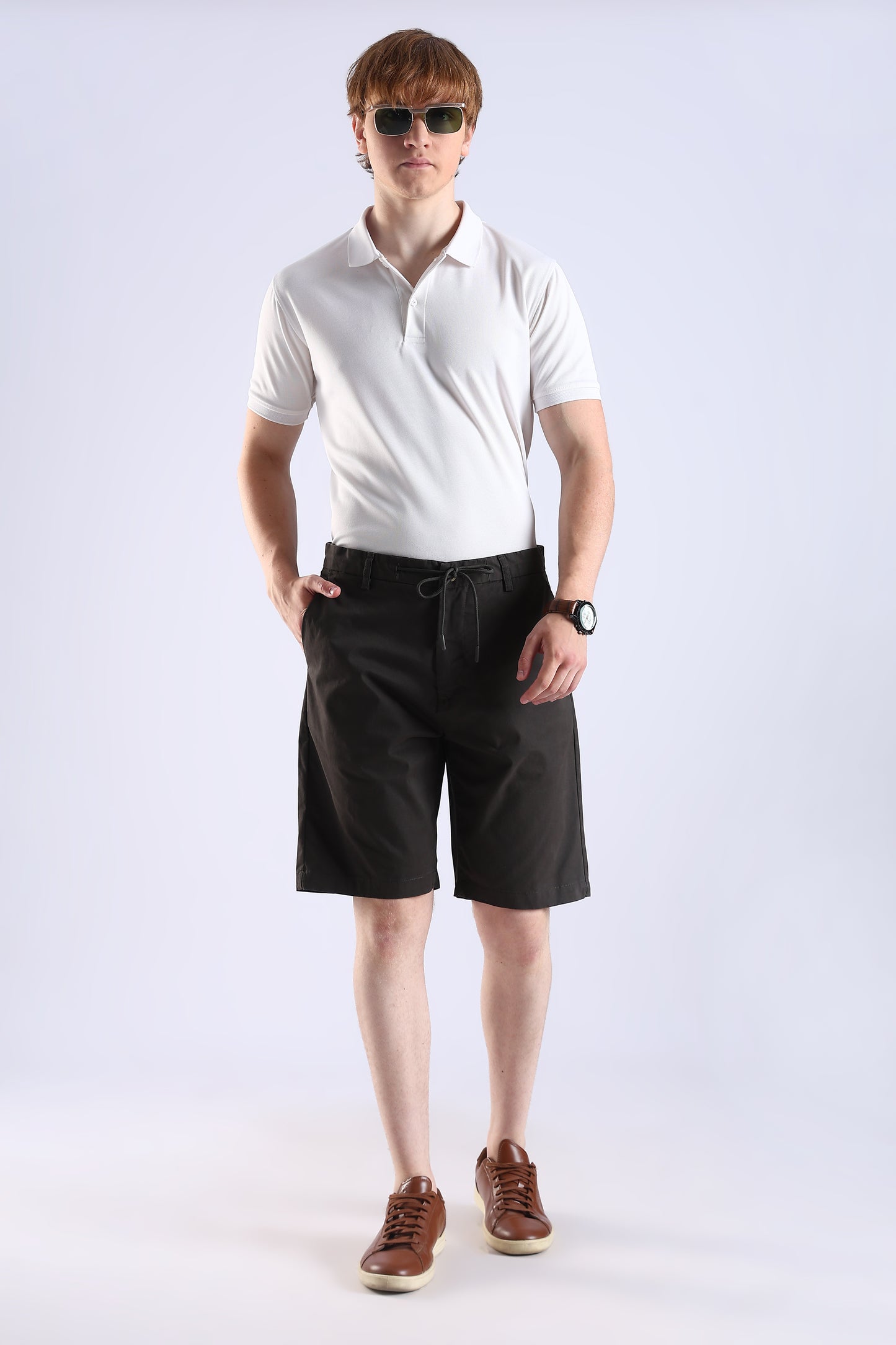 Slim Fit Black Rfd Cotton Shorts