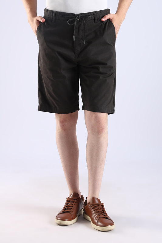 Slim Fit Black Rfd Cotton Shorts