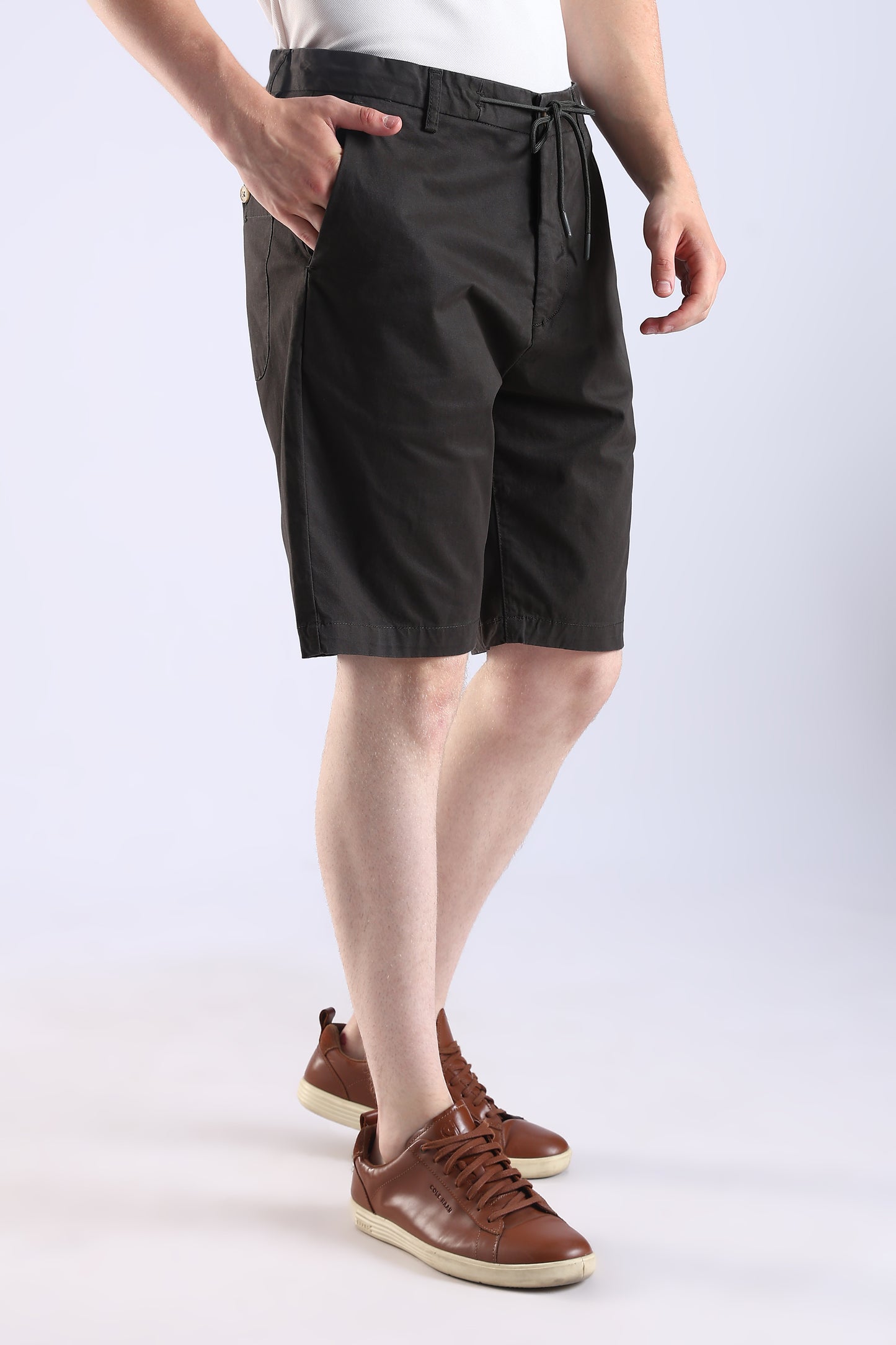 Slim Fit Black Rfd Cotton Shorts