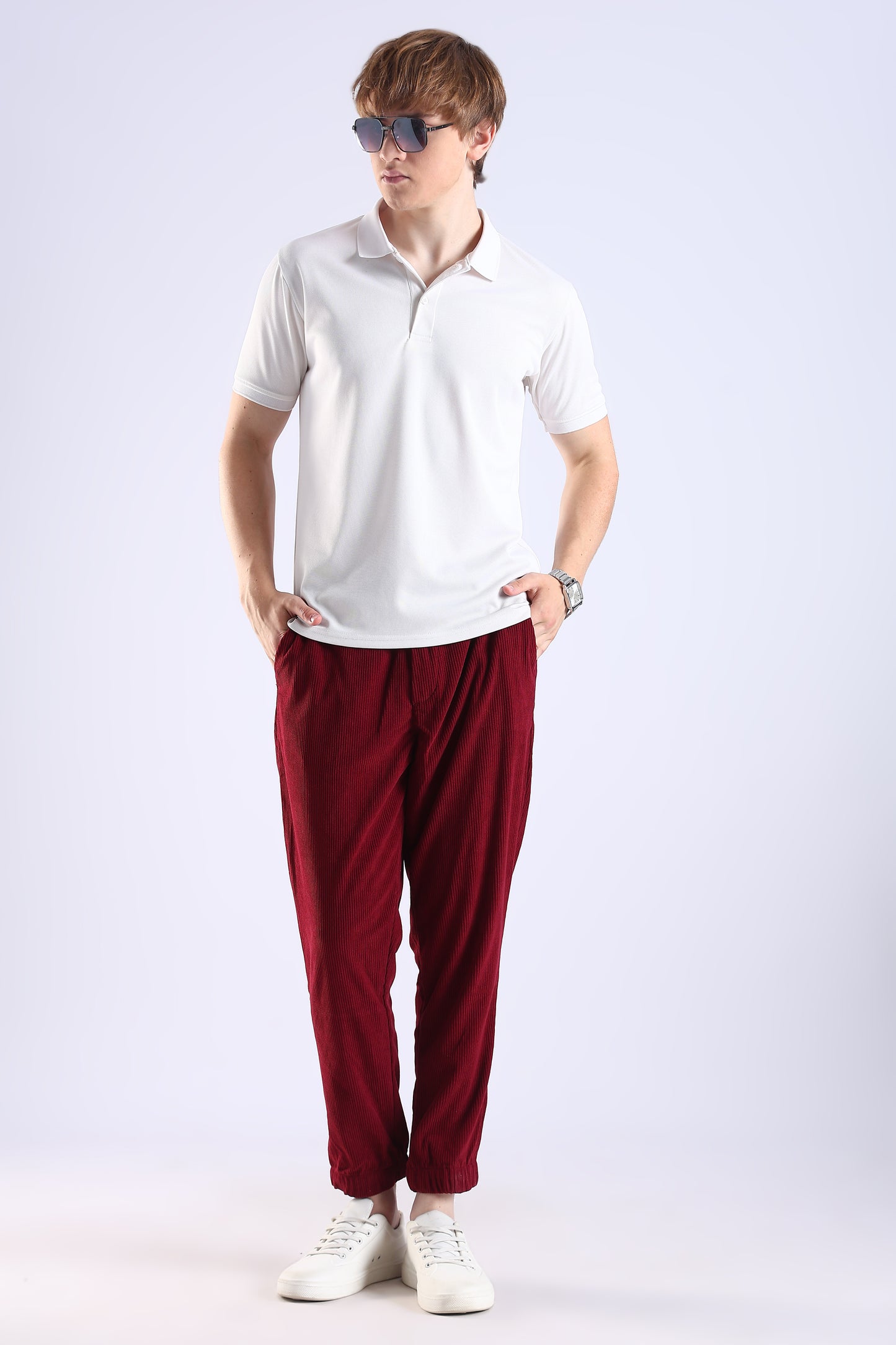 Regular Fit Corduroy Red Trouser