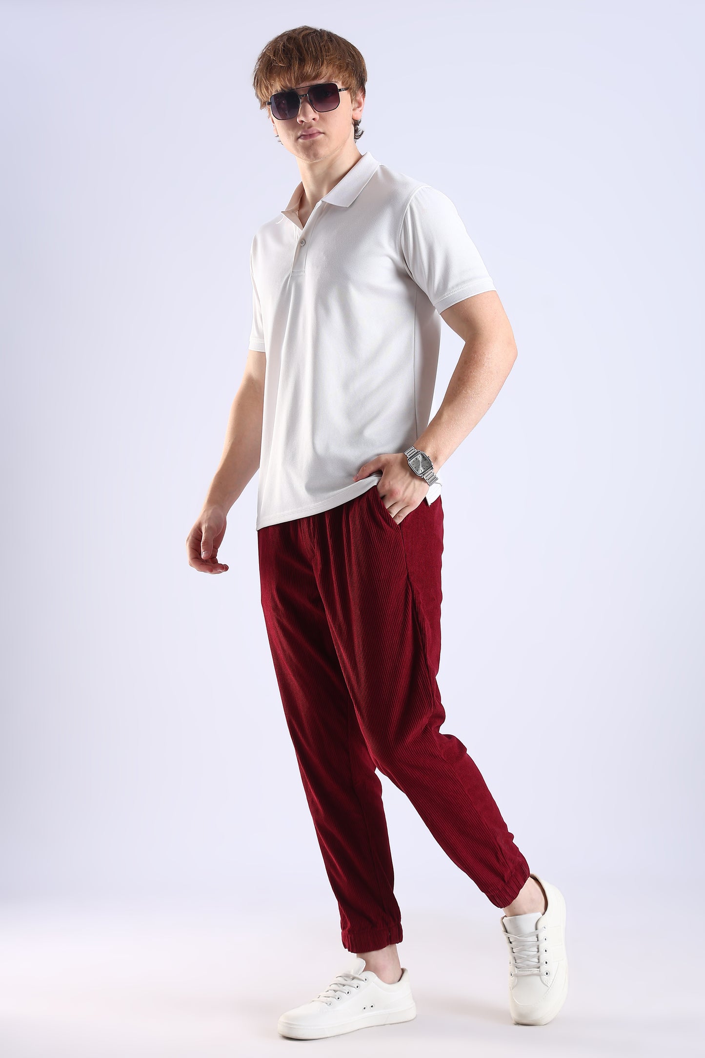 Regular Fit Corduroy Red Trouser