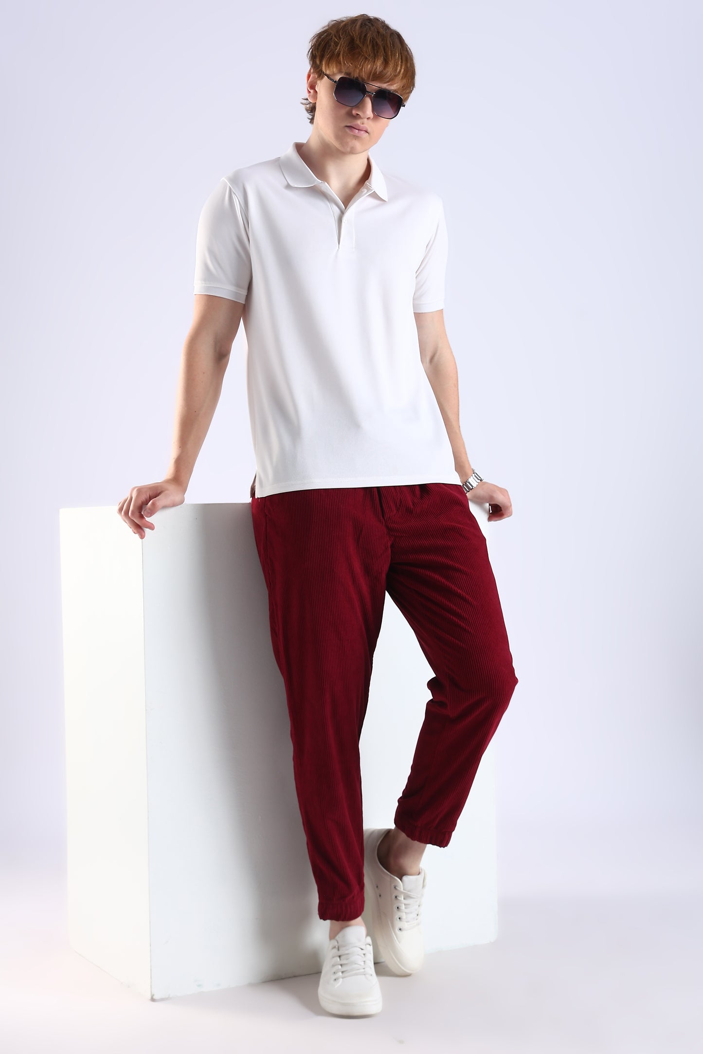 Regular Fit Corduroy Red Trouser