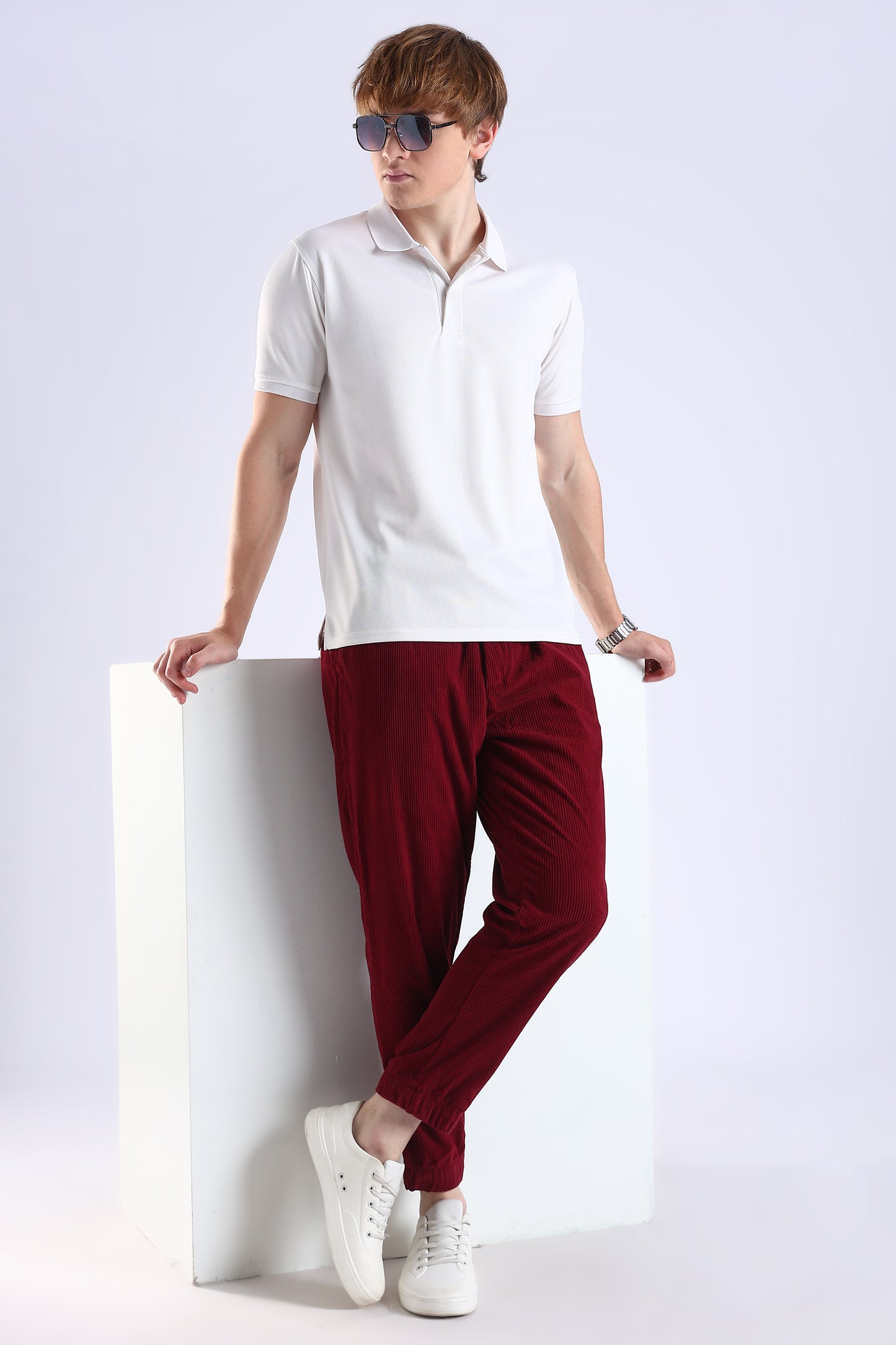 Regular Fit Corduroy Red Trouser