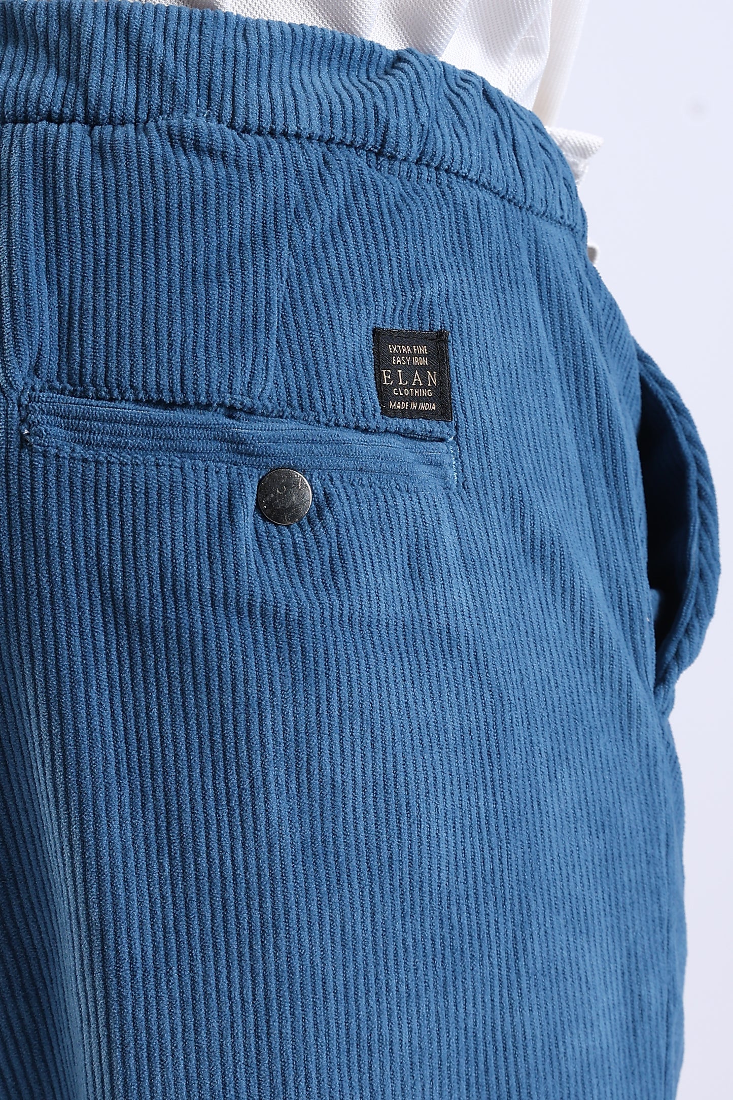 Regular Fit Corduroy Blue Trouser