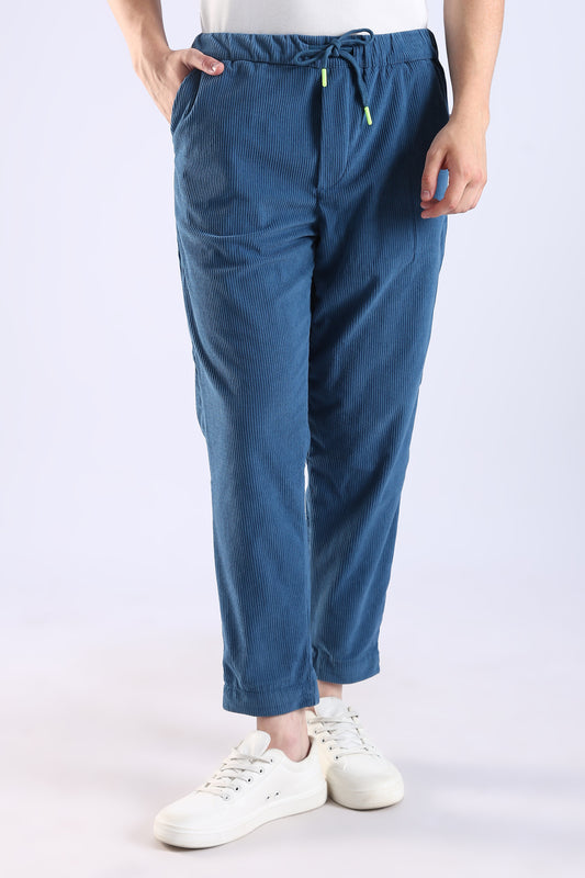 Regular Fit Corduroy Blue Trouser