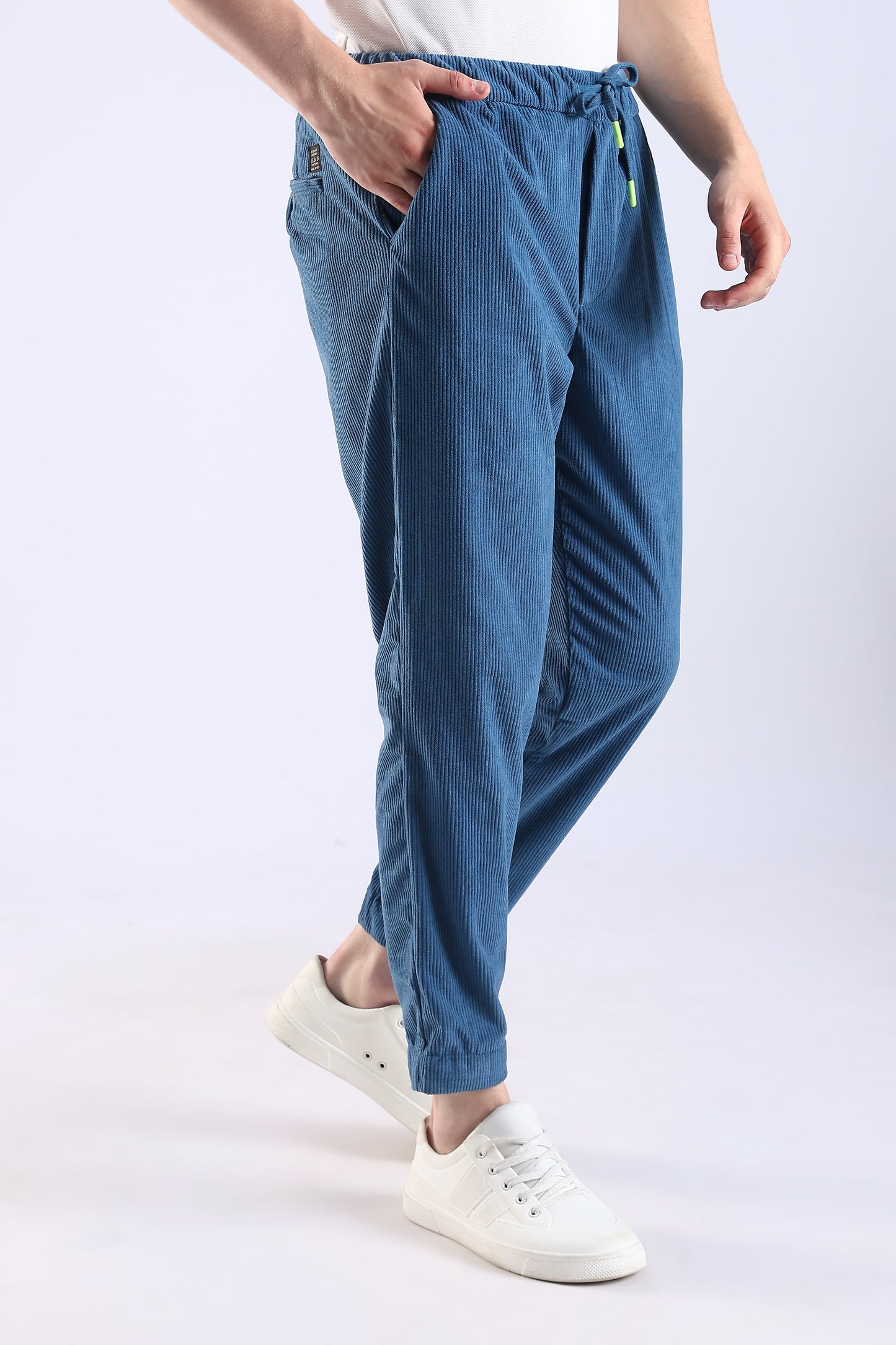 Regular Fit Corduroy Blue Trouser