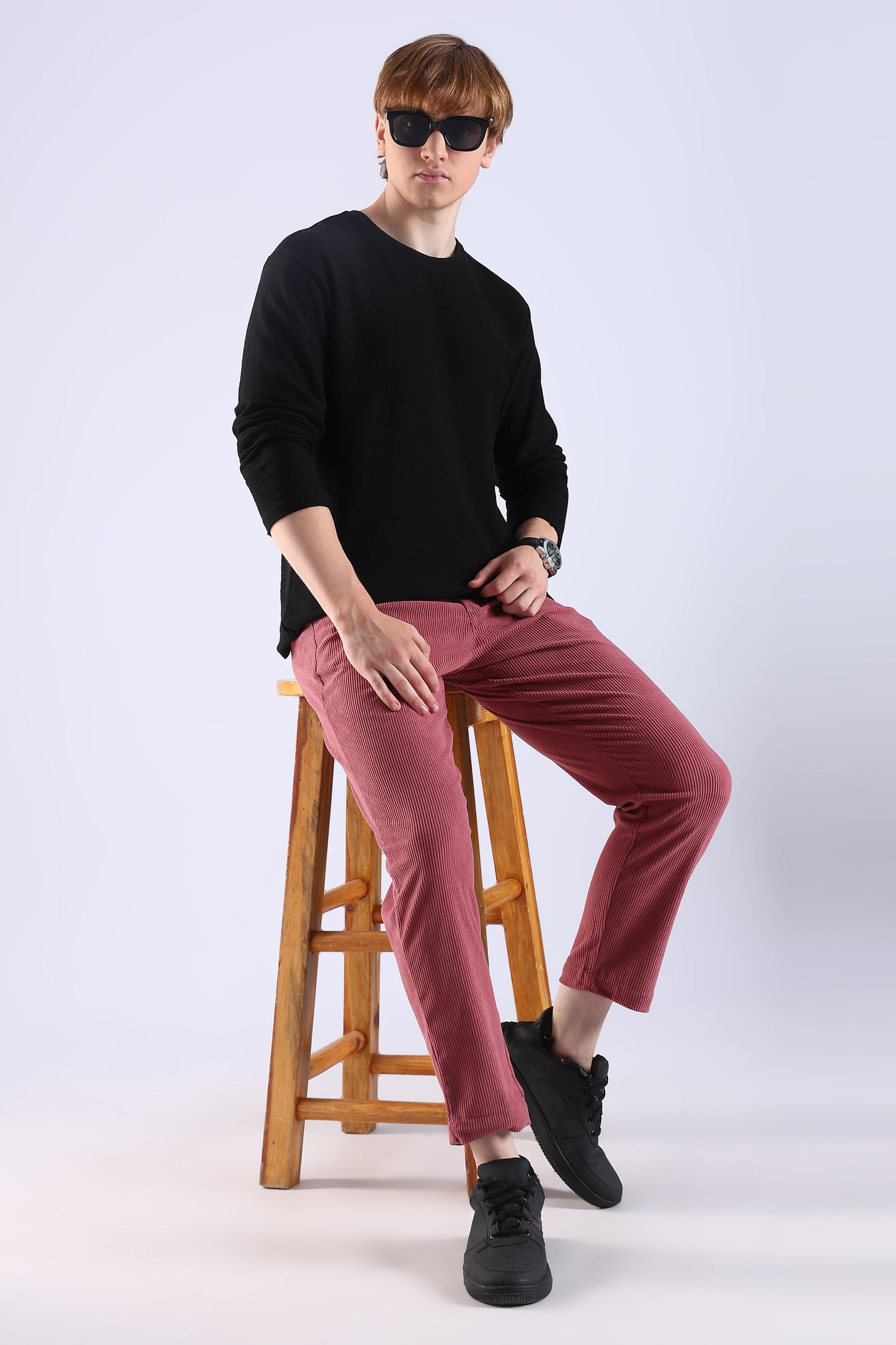 Regular Fit Corduroy Pink Trouser