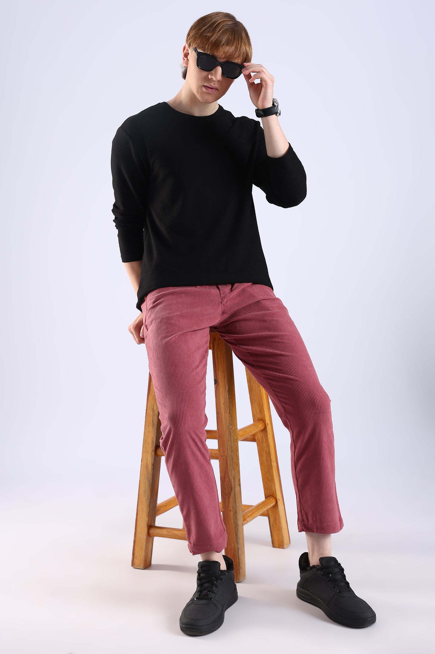 Regular Fit Corduroy Pink Trouser
