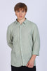 Regular Fit Striped Designer Pastel Green Shirt