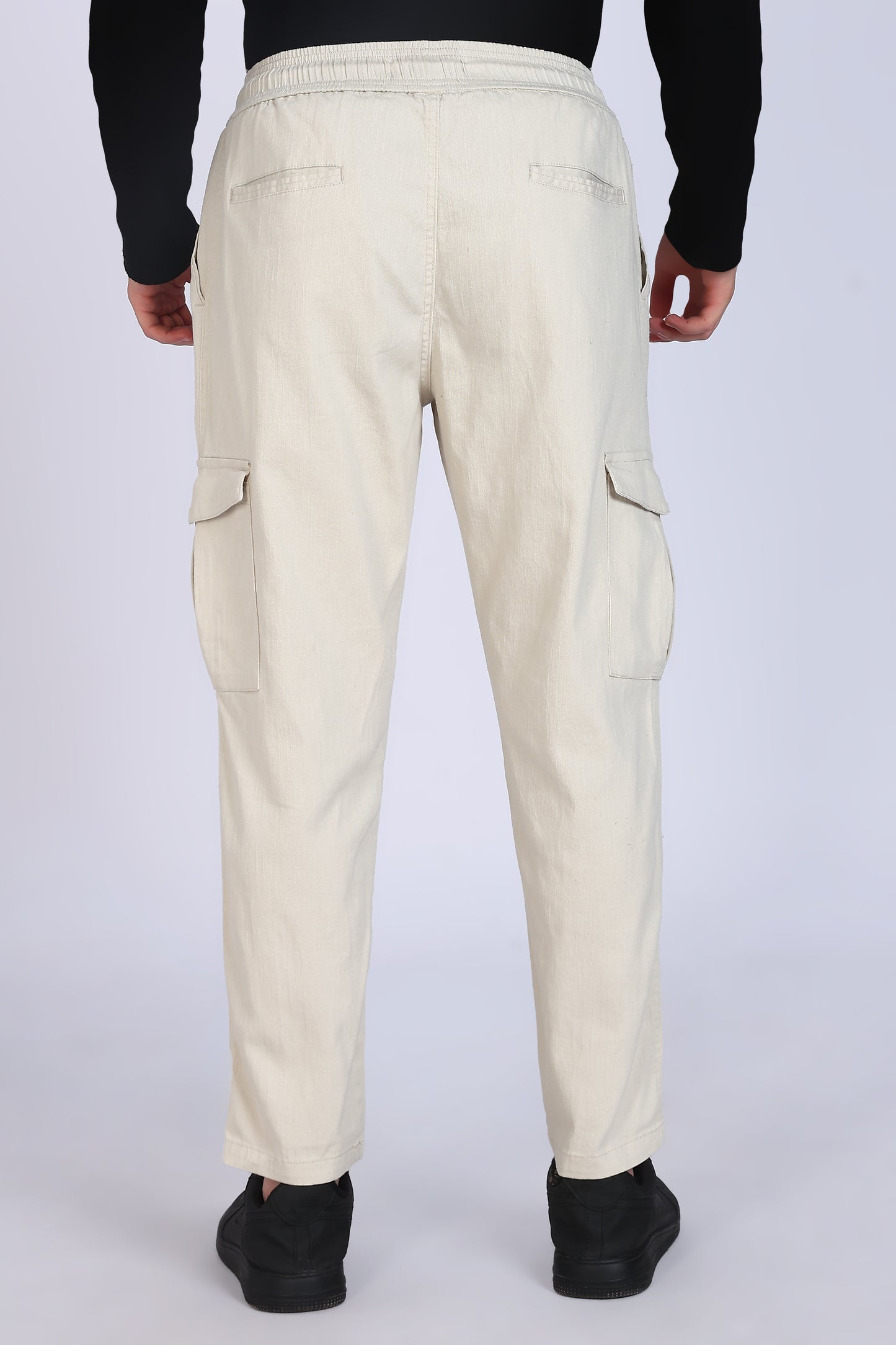 Slim Fit Six Pocket Beige Cargos