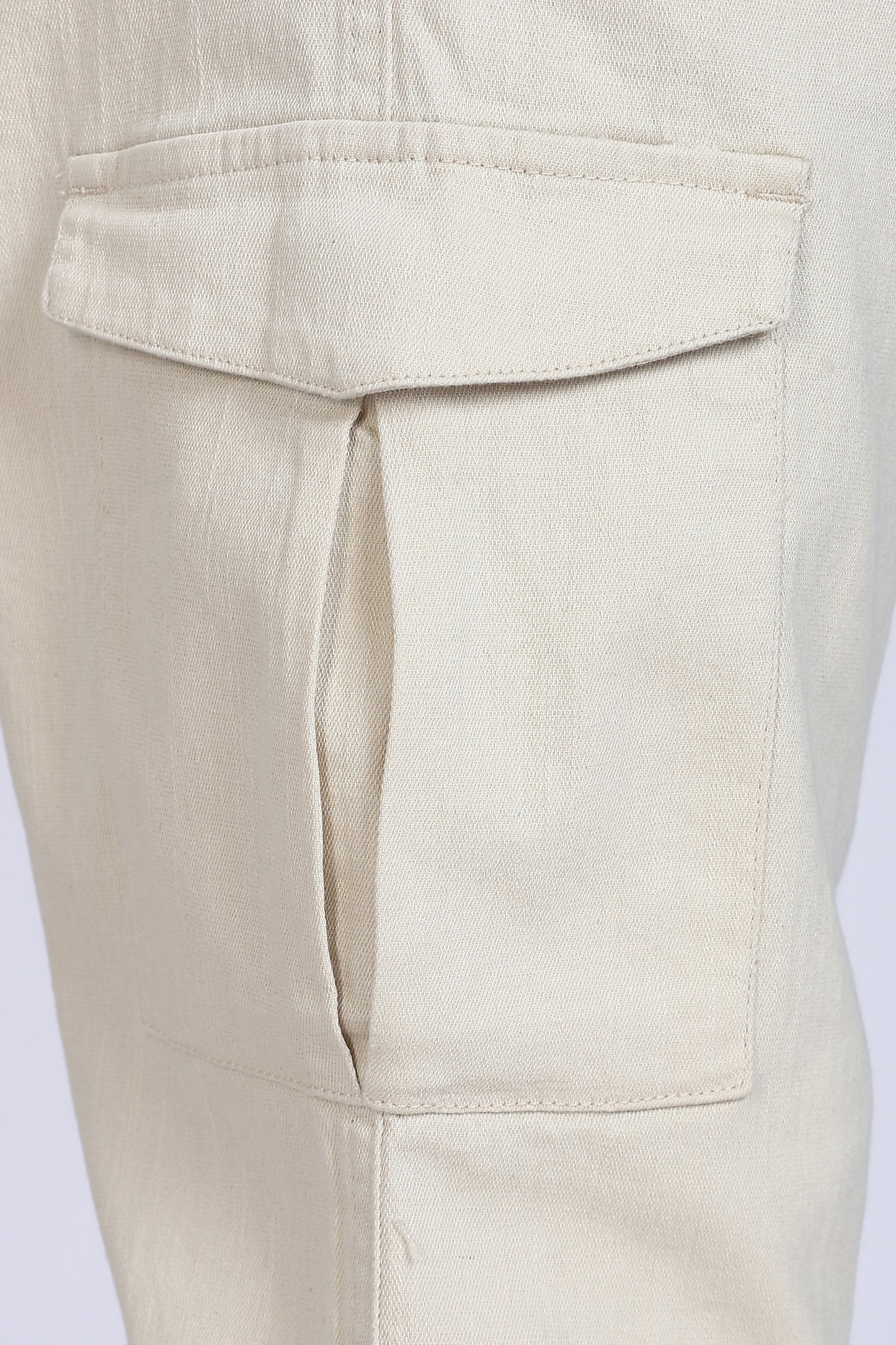 Slim Fit Six Pocket Beige Cargos