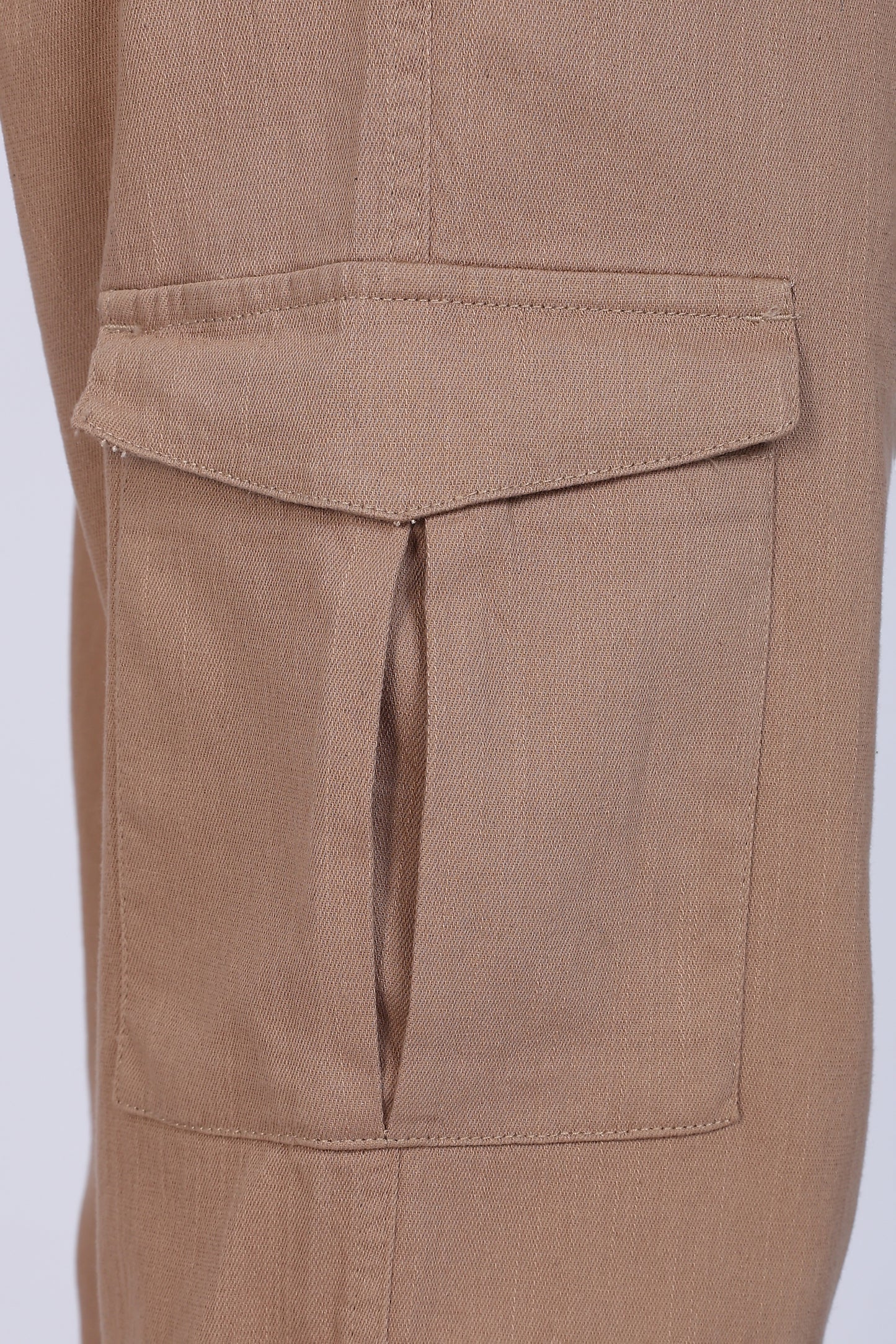 Beige Slim Fit Cargo Trouser